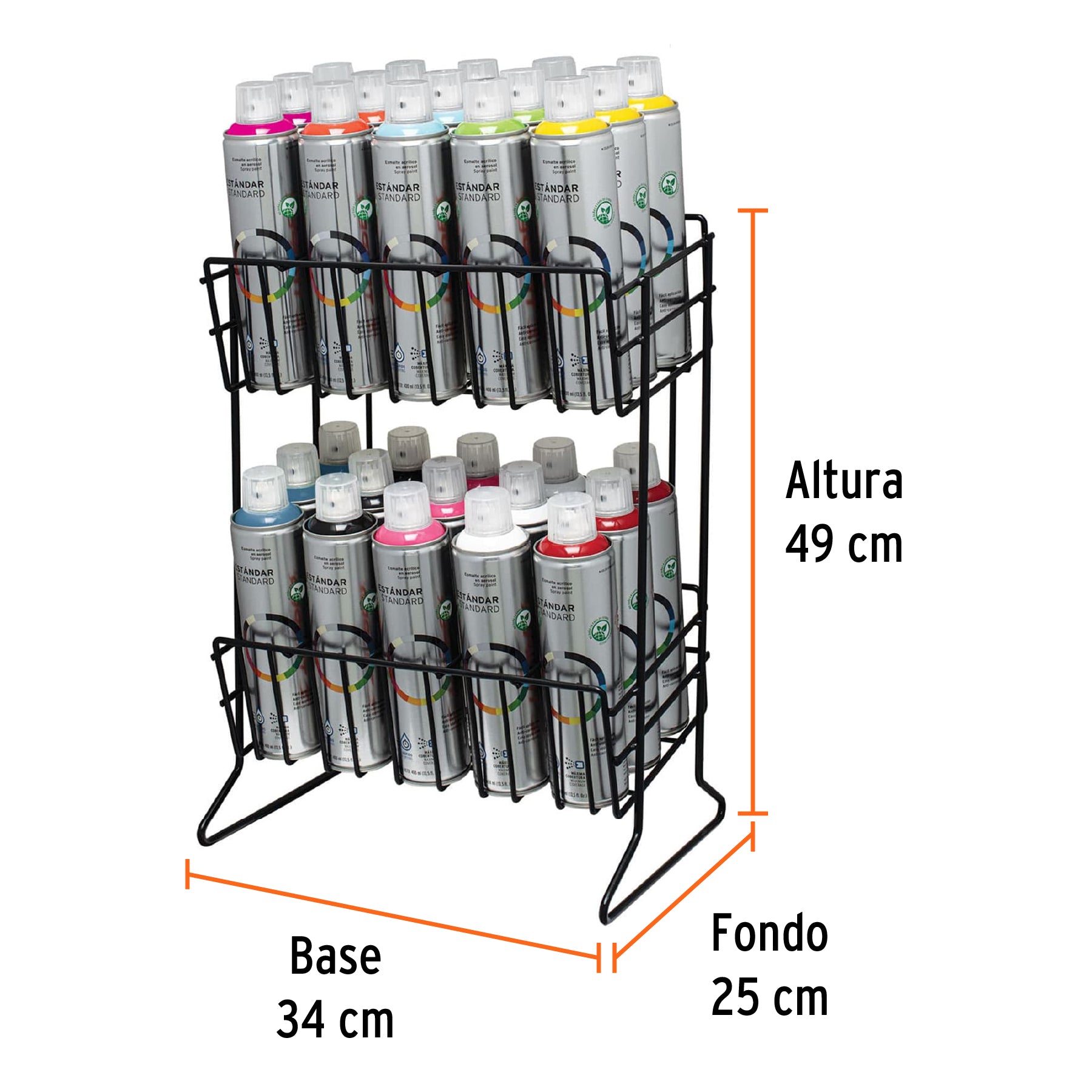 Rack para 30 pinturas en aerosol, TRUPER