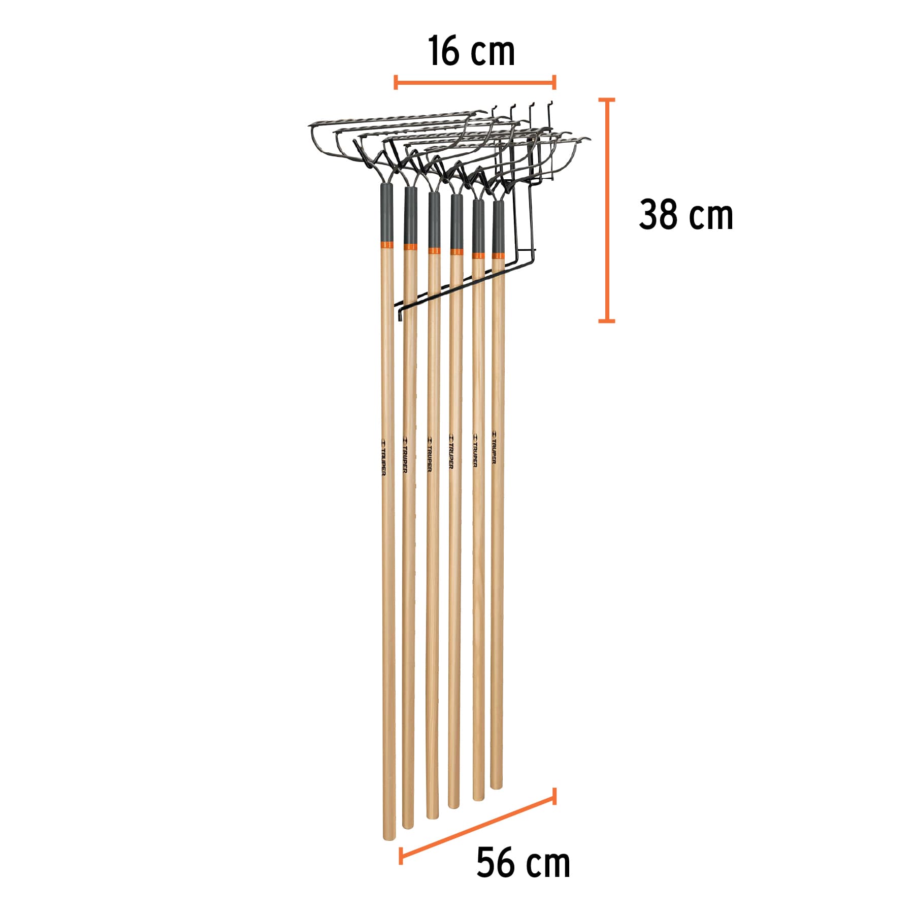 Rack para rastrillos jardineros 14 dientes, TRUPER