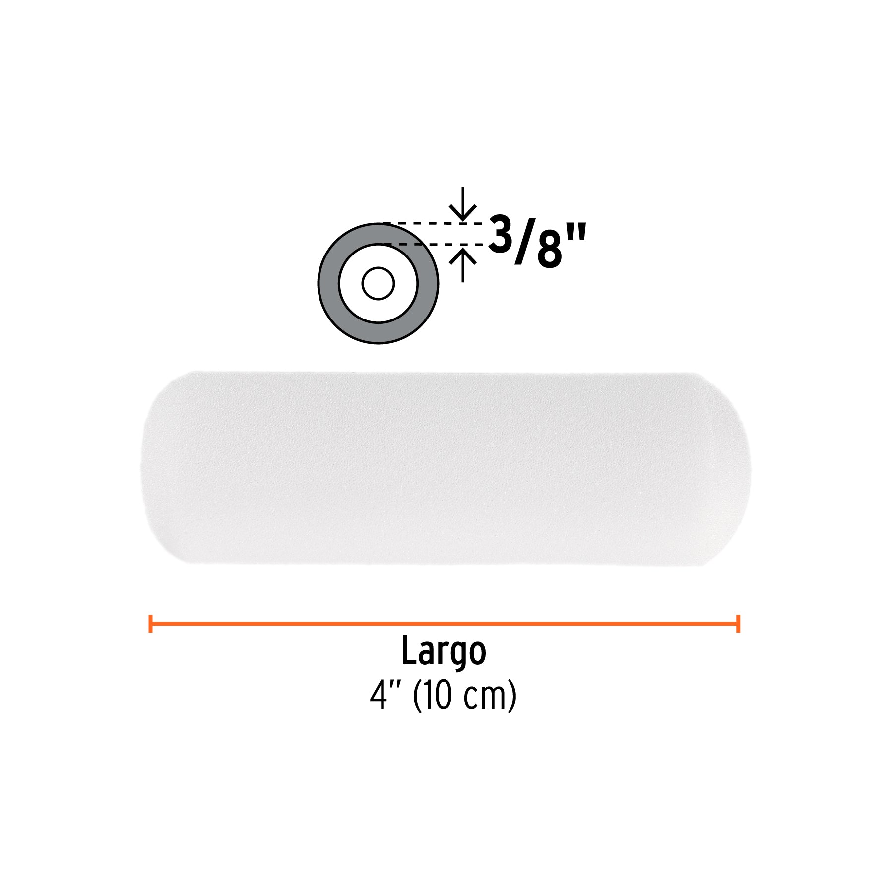 Bolsa c/2 felpas para mini rodillo esponja 4"x3/8", TRUPER