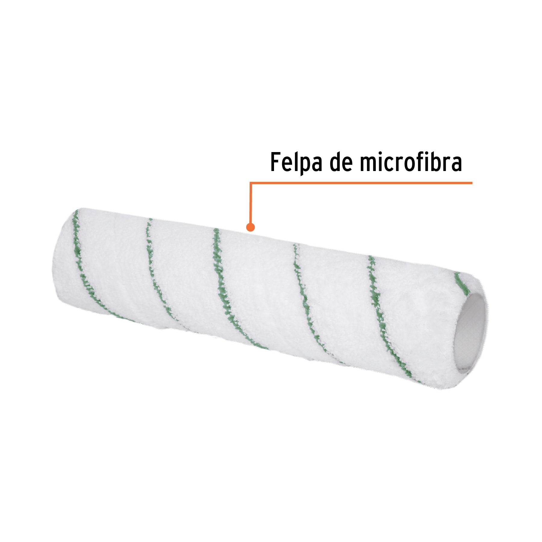 Felpa para rodillo 9x3/8" microfibra, superficie poco rugosa
