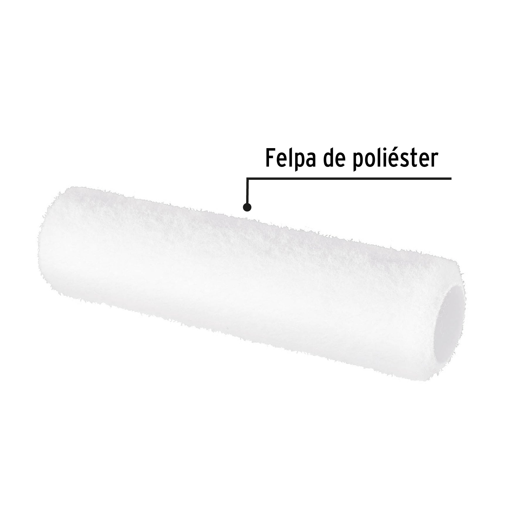 Felpa para rodillo 9 x 3/8" superficies lisas, PRETUL
