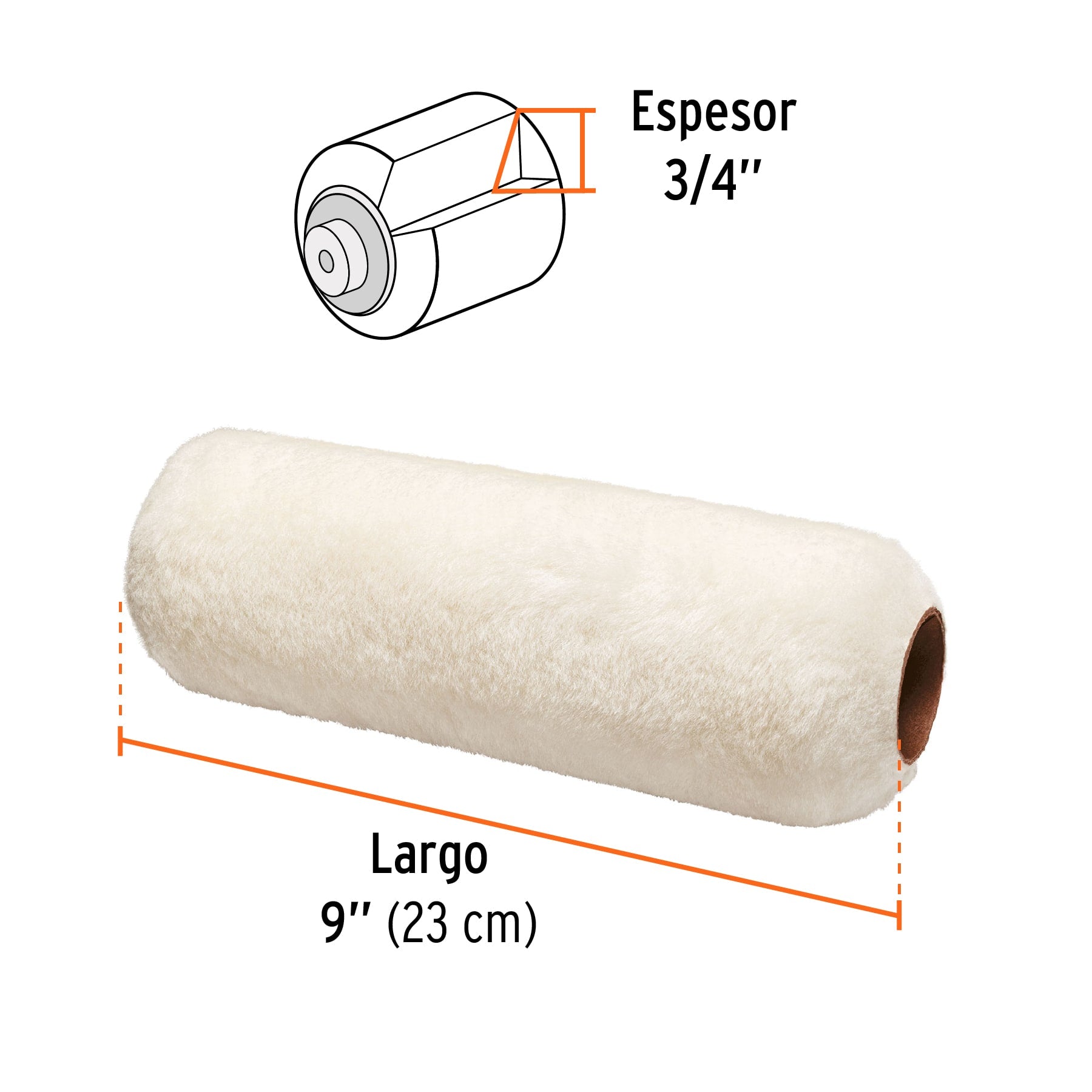 Felpa para rodillo 9 x 3/4" superficies rugosas, EXPERT