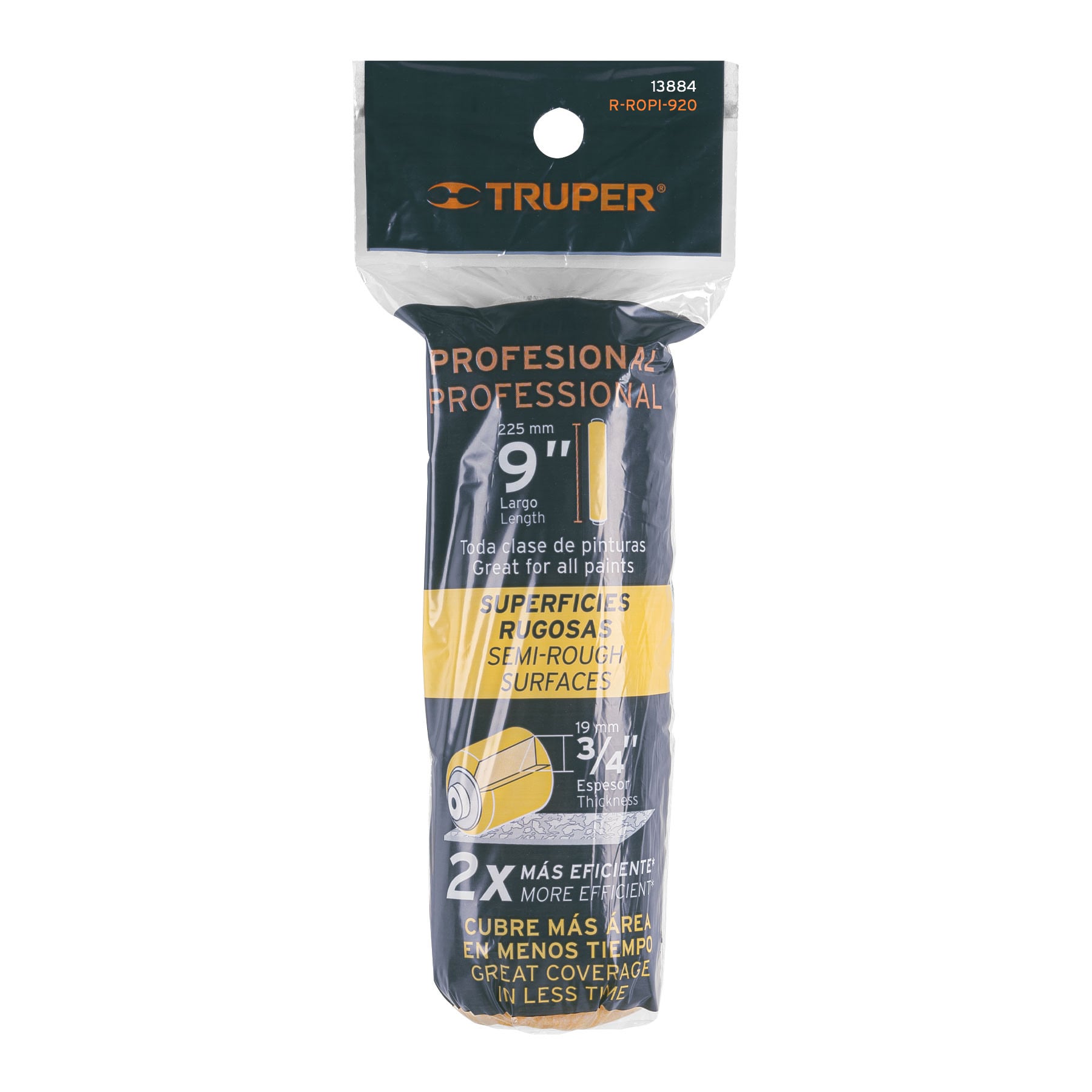 Felpa para rodillo 9 x 3/4" superficies rugosas, TRUPER