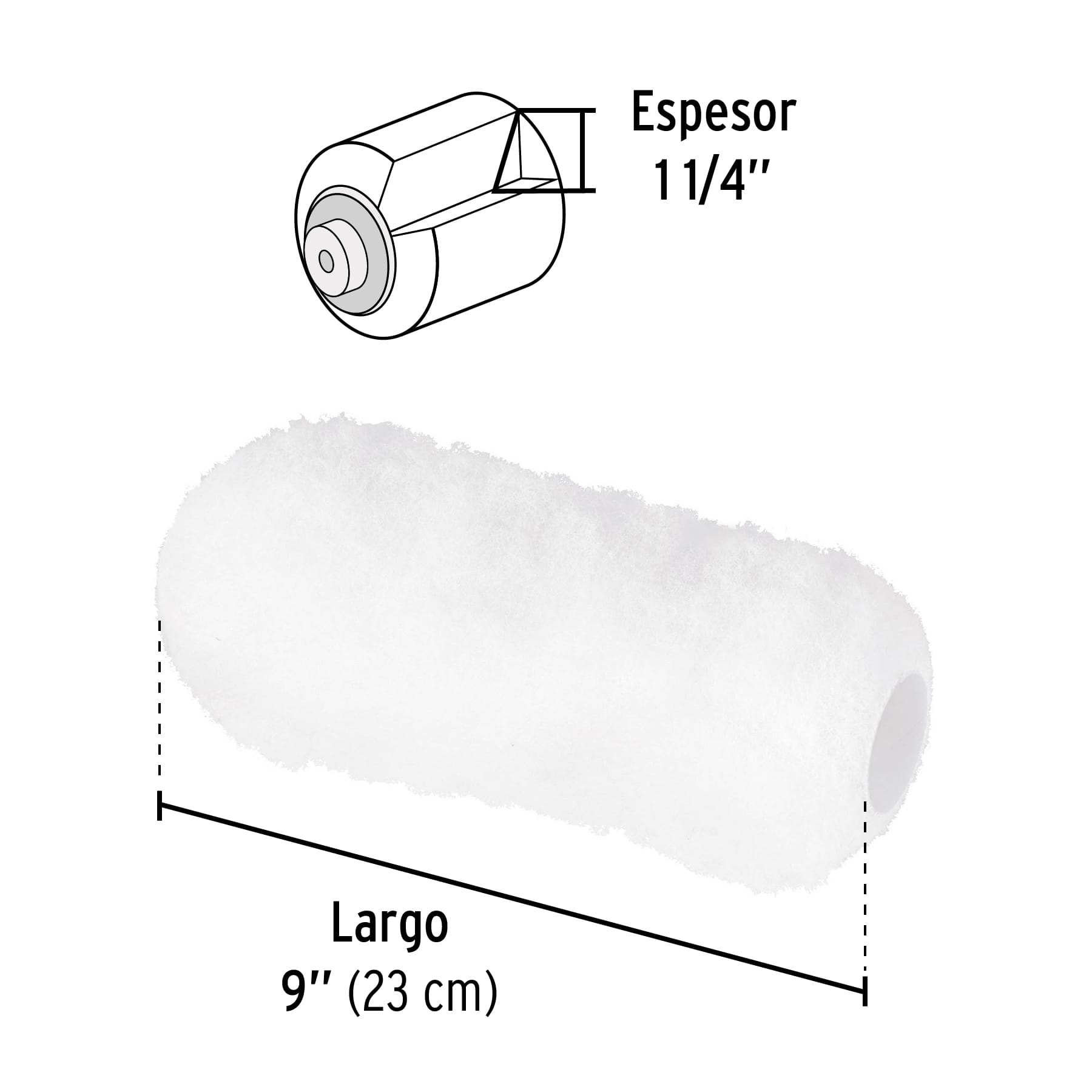 Felpa para rodillo 9x1-1/4" superficies extra rugosas,PRETUL