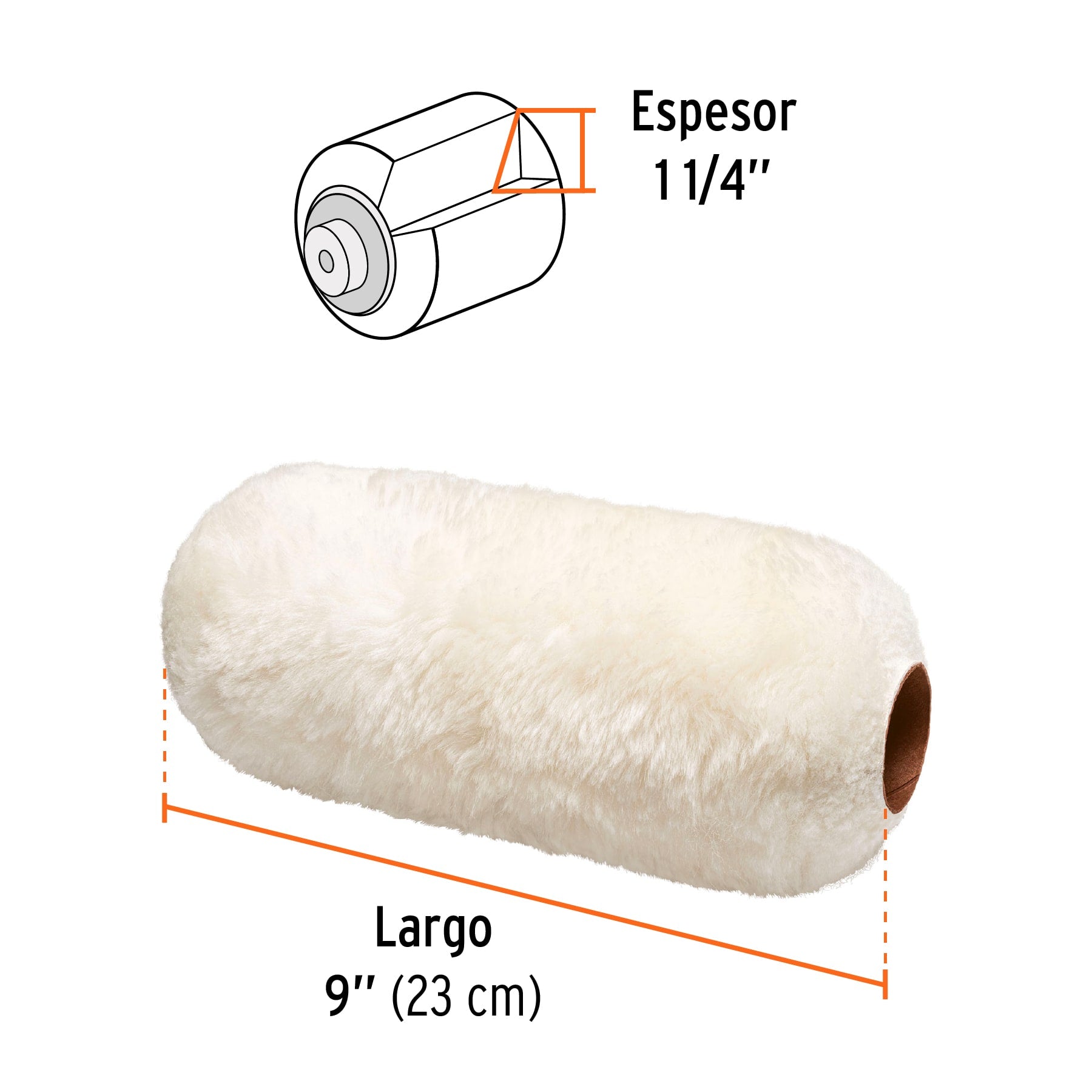 Felpa para rodillo 9x1-1/4" superficies extra rugosas,EXPERT