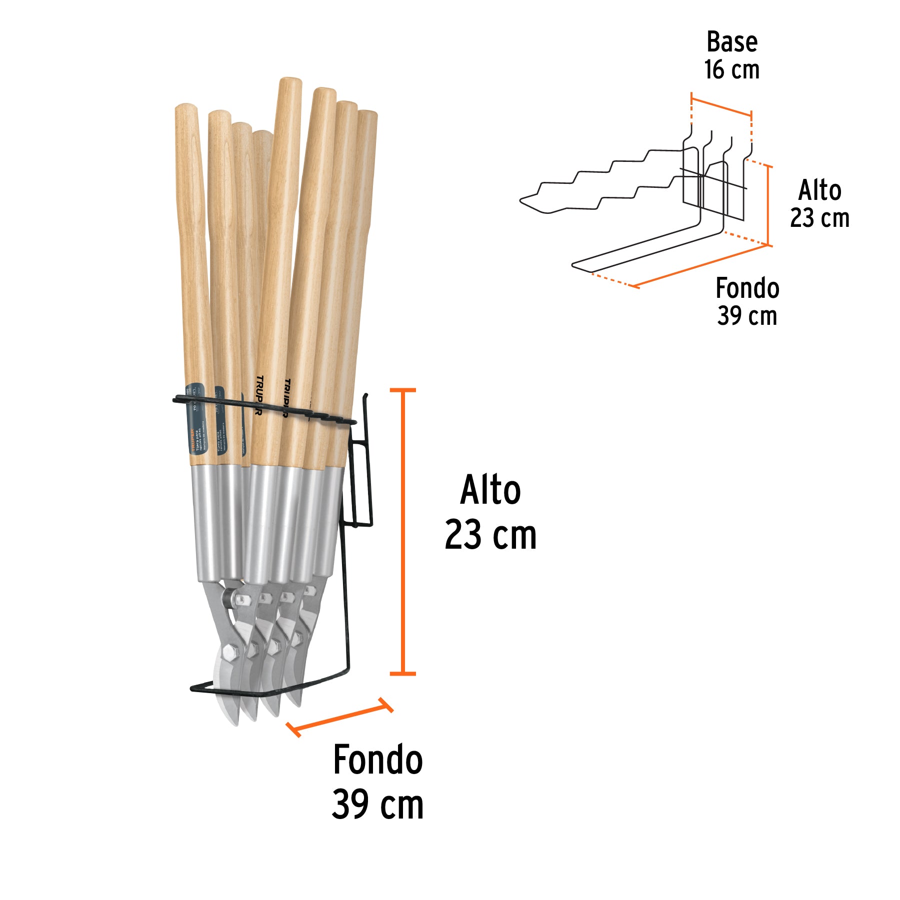 Rack para tijeras de poda grandes, TRUPER