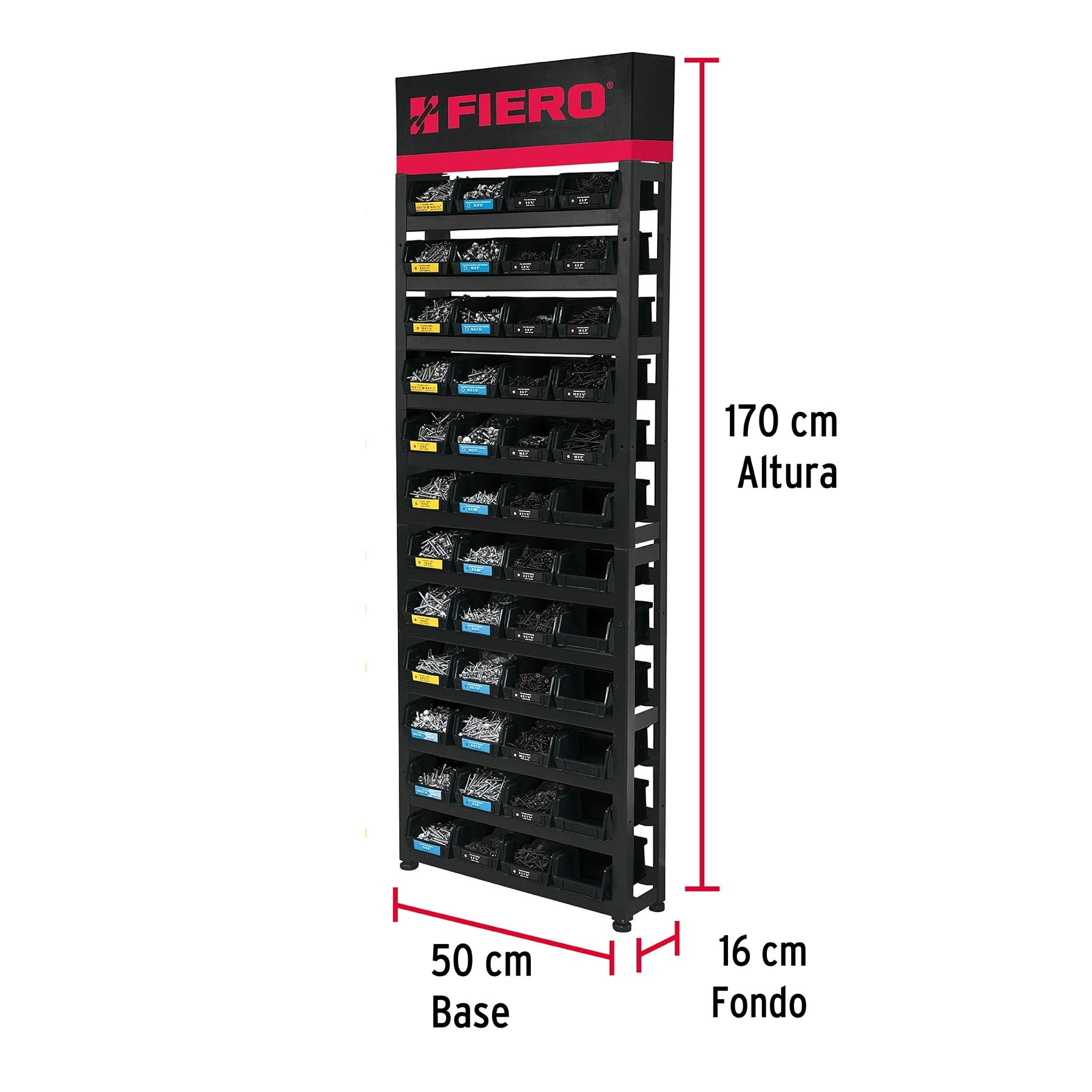 Rack modular para tornillos c/48 gavetas s/producto, FIERO