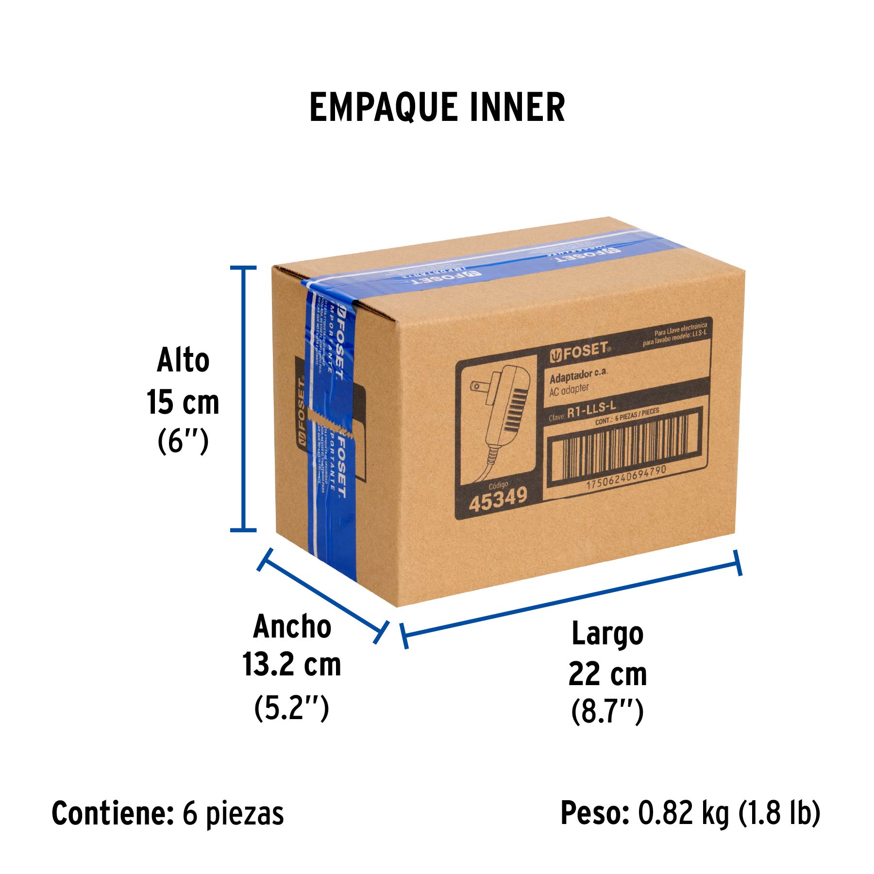 Adaptador de corriente alterna para llave de sensor LLS-L - Empaque