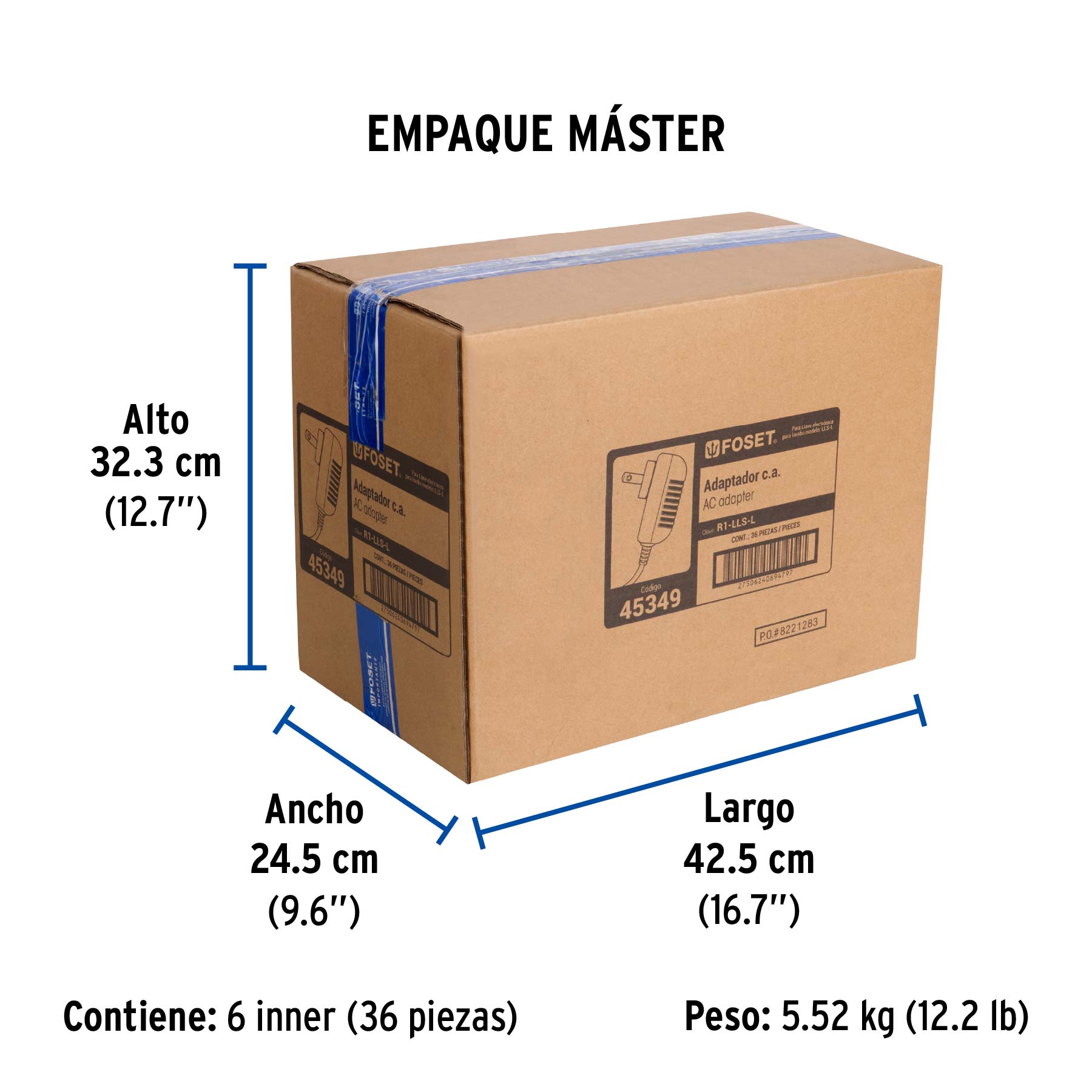 Adaptador de corriente alterna para llave de sensor LLS-L - Empaque