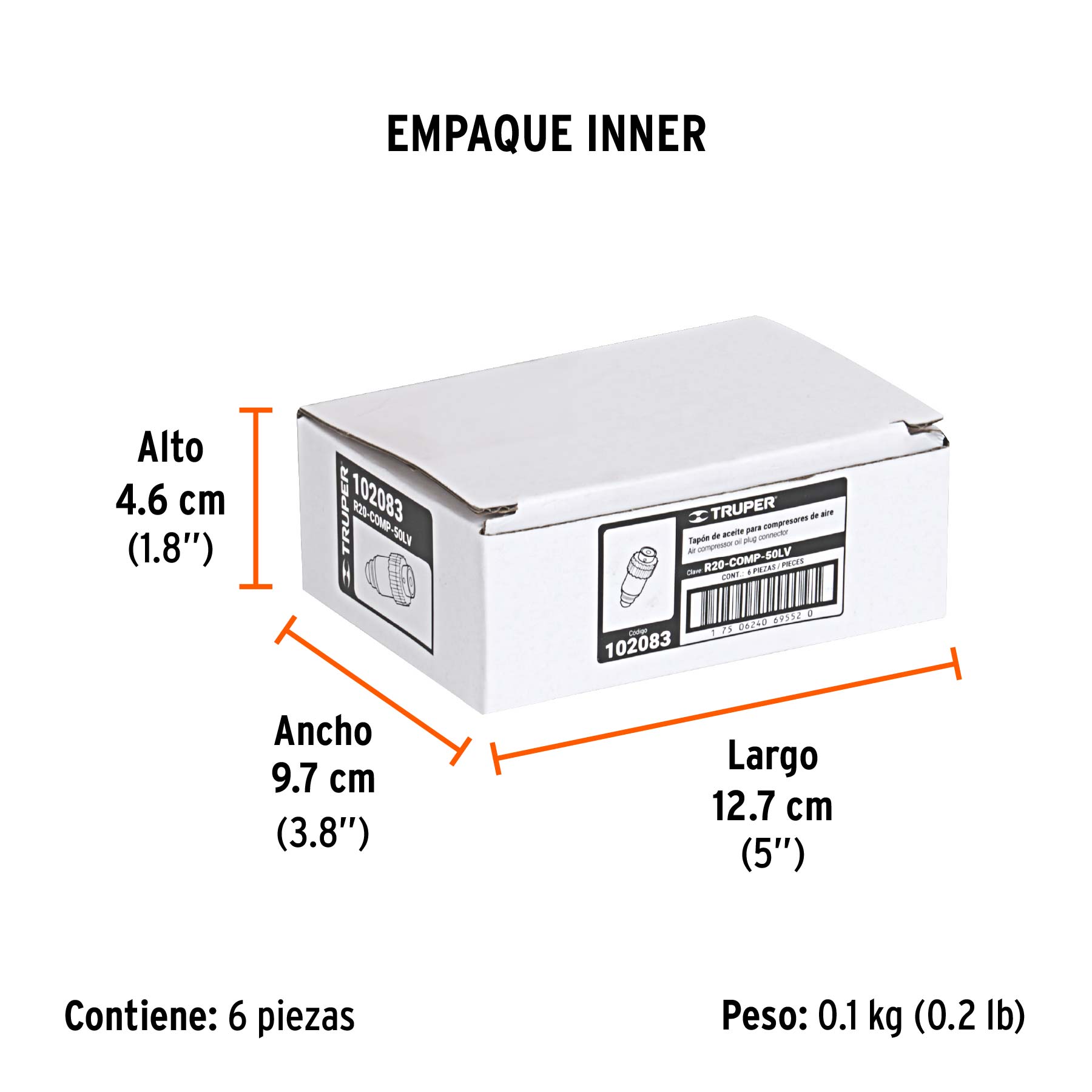 Tapón de aceite para compresores Grupo 8, TRUPER - Empaque
