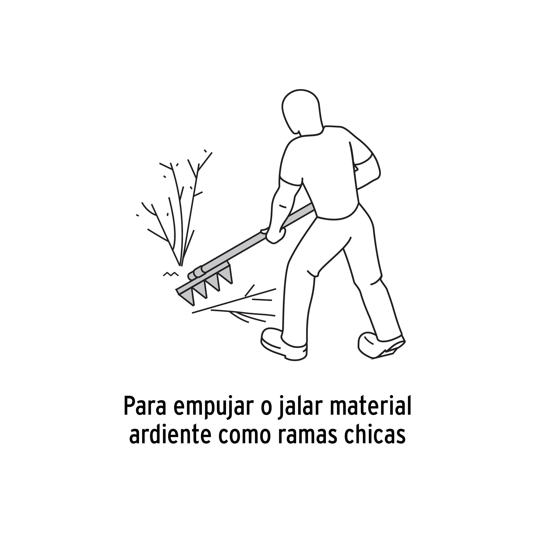 Rastrillo forestal con mango de madera de 60", TRUPER