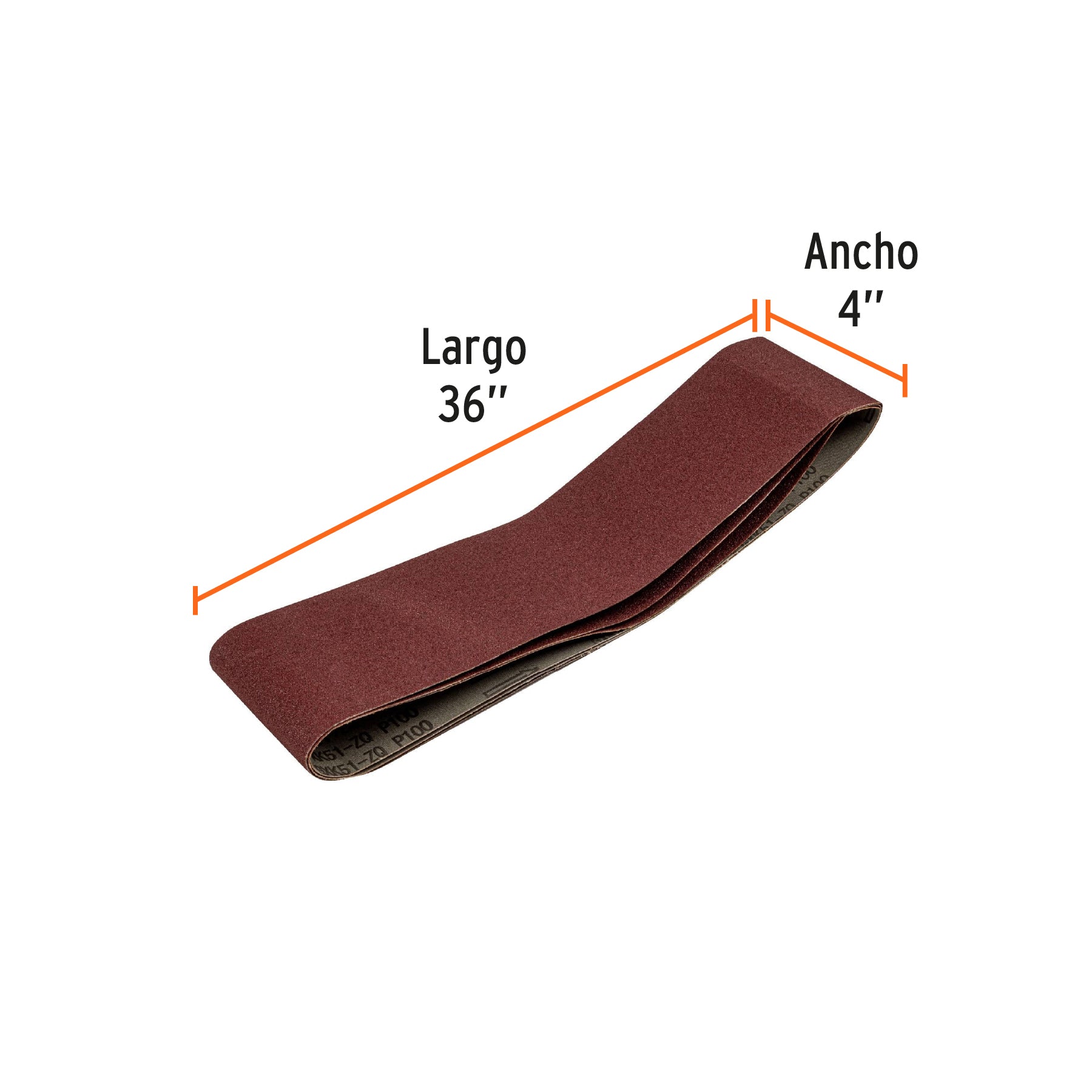 Caja con 3 bandas de lija 4" x 36" grano 100 para PUL-4X6T
