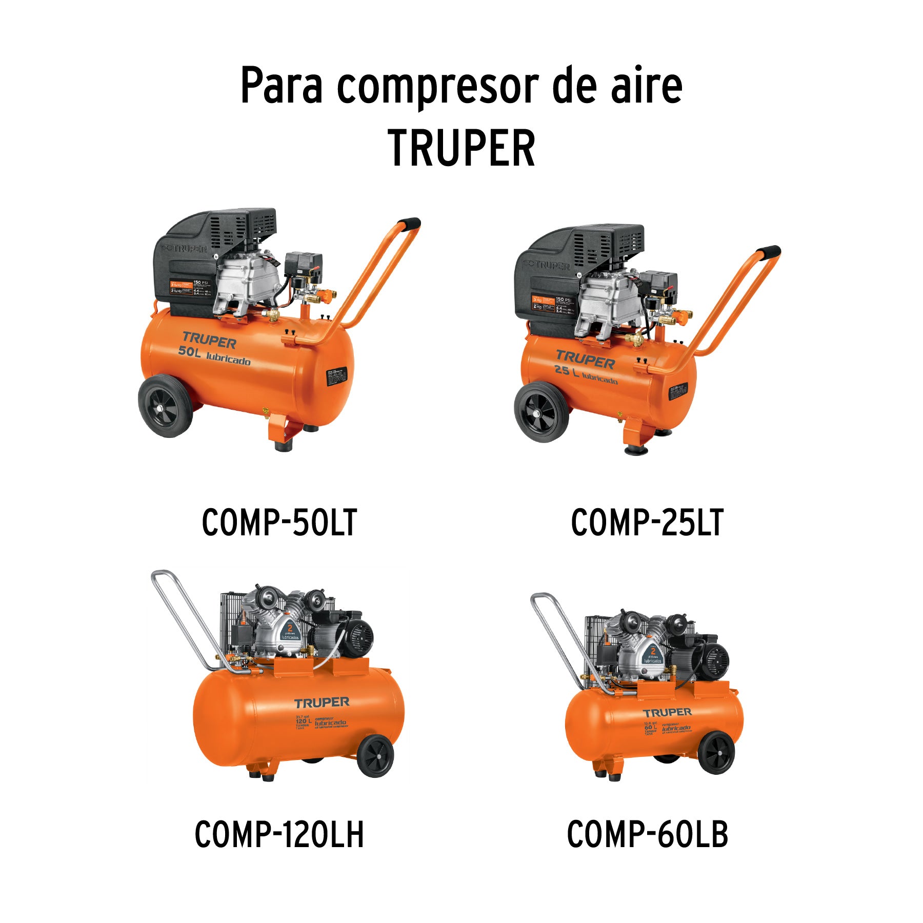 2 patas de goma para compresores Grupo 6, TRUPER