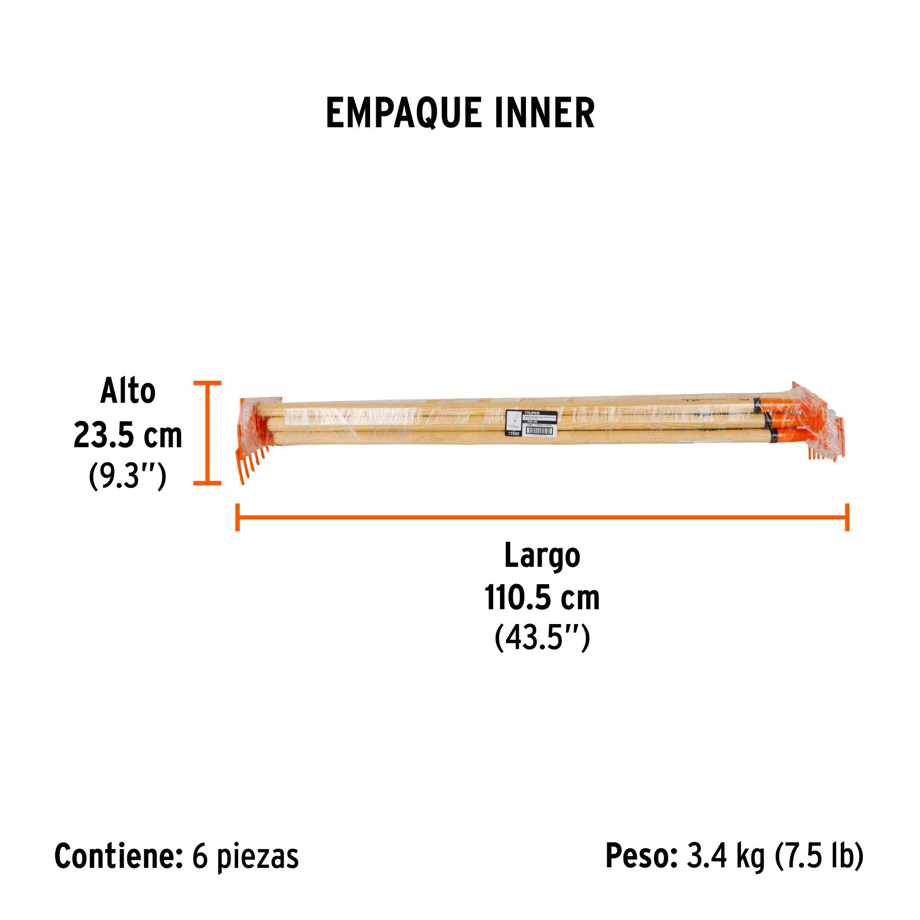 Rastrillo para niños, mango de 42", TRUPER - Empaque