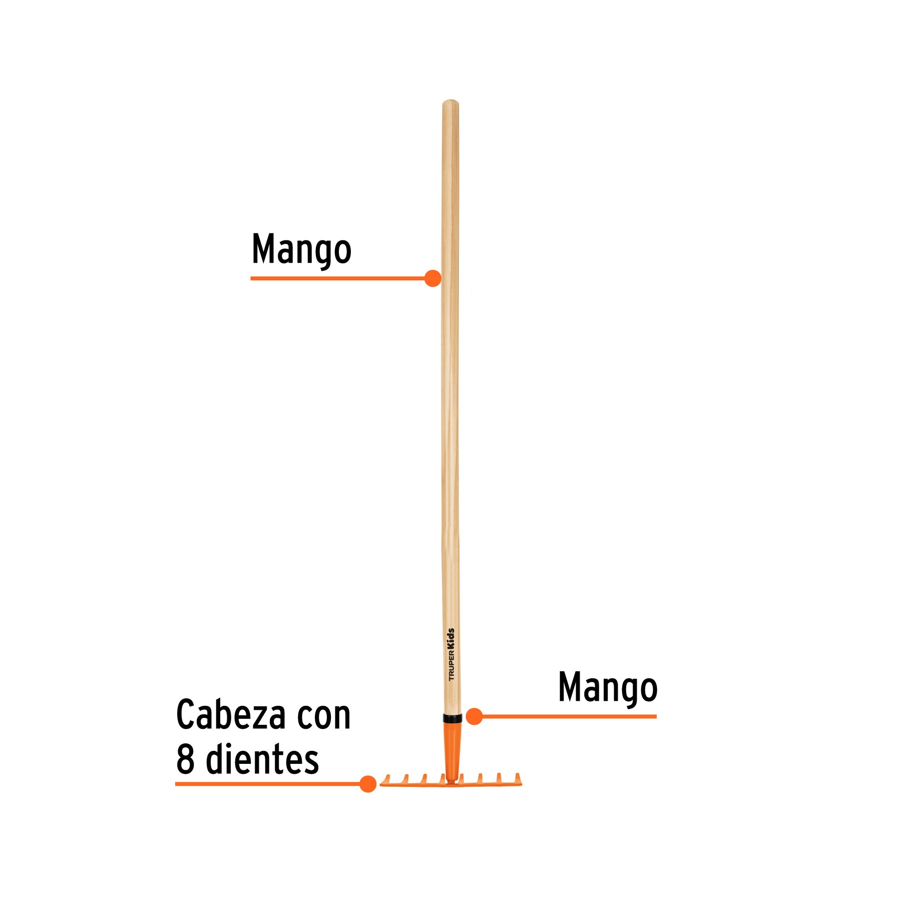 Rastrillo para niños, mango de 42", TRUPER