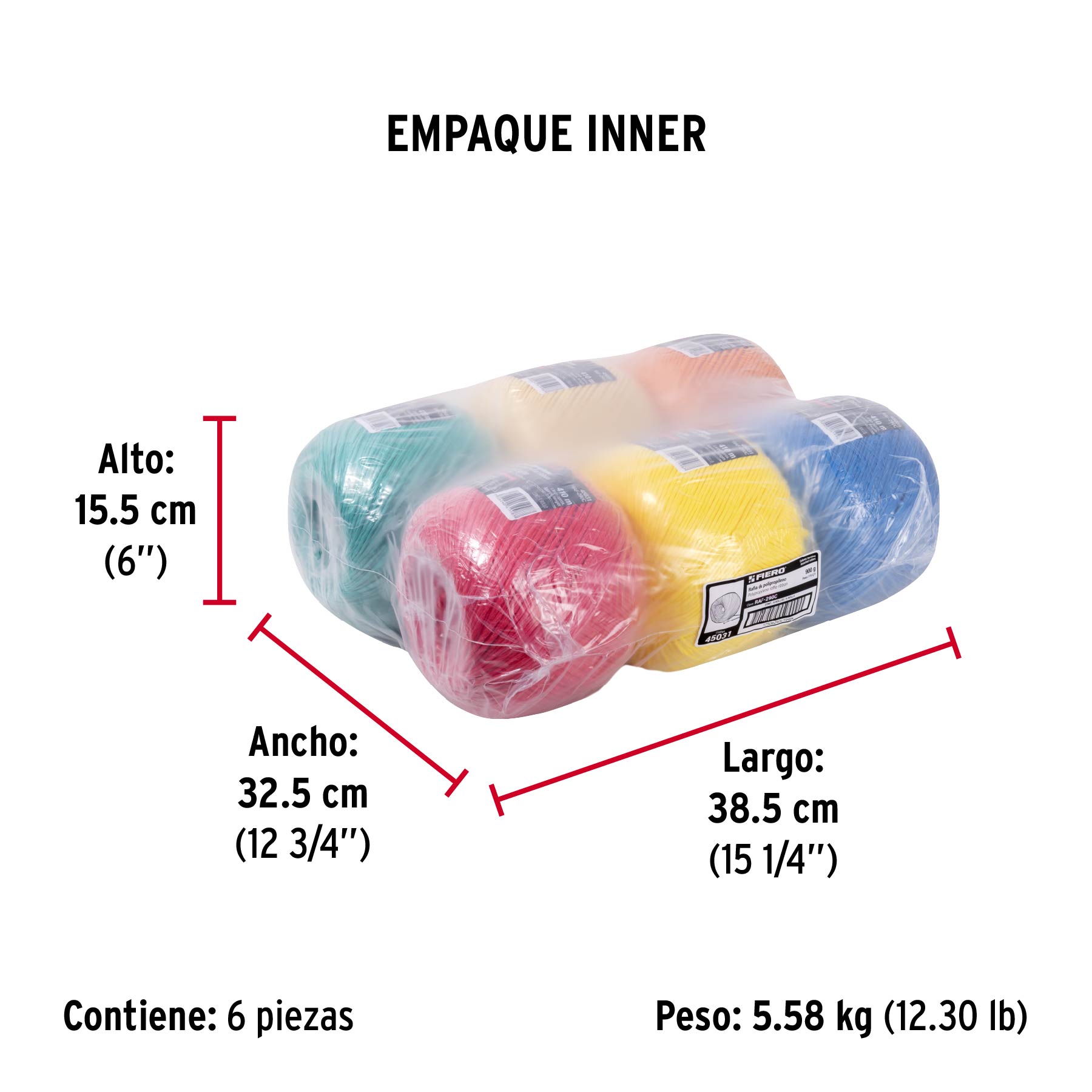 Rollo de rafia de 410 m colores surtidos calibre 2.2 g/m - Empaque