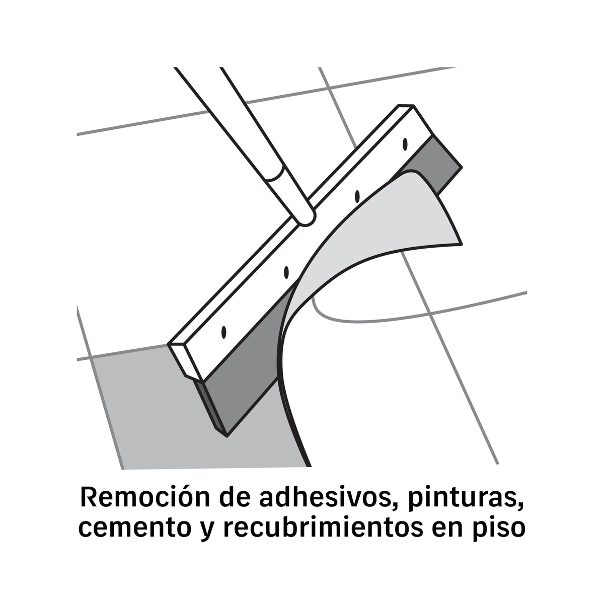 Raspador para piso de 18", mango largo de 60", TRUPER