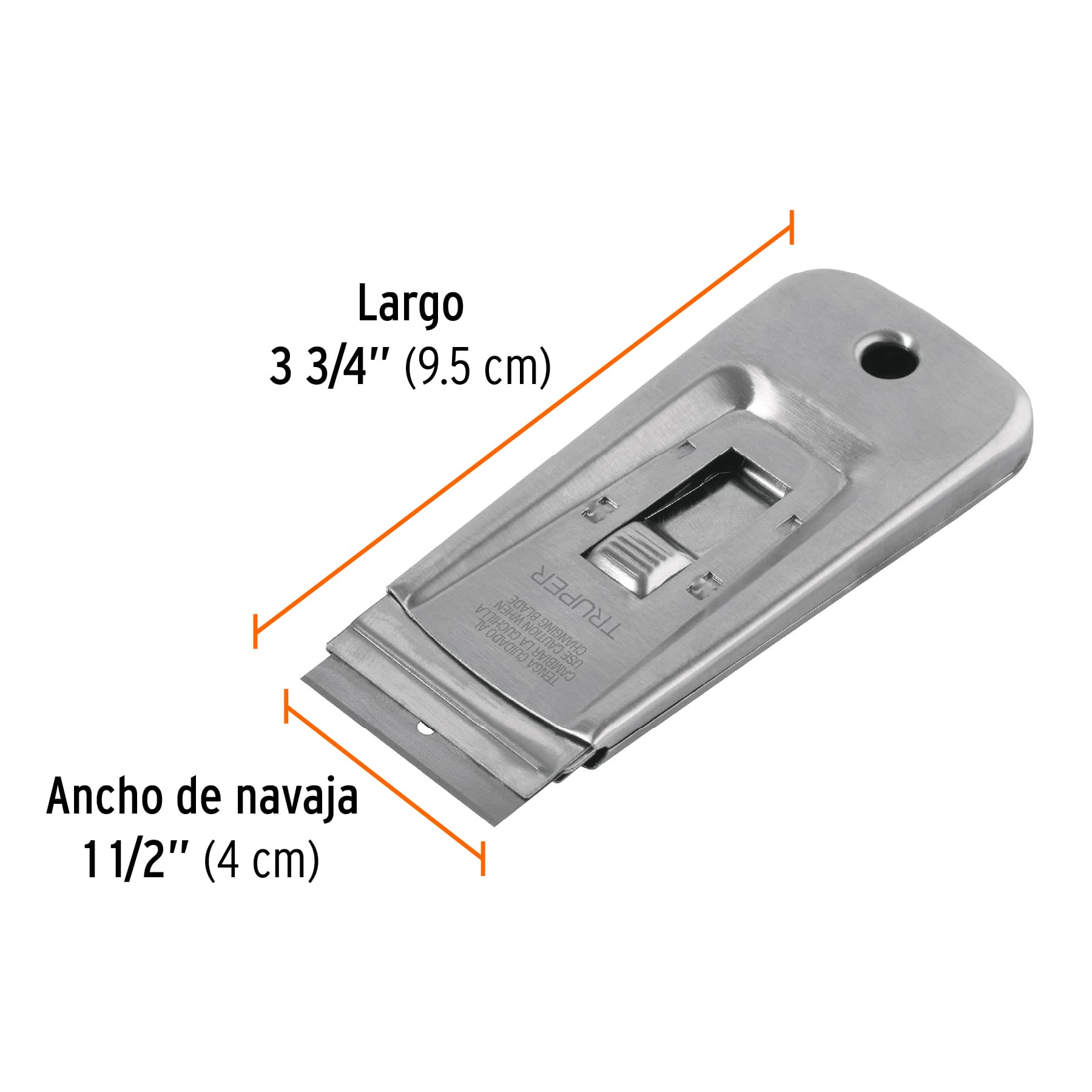 Raspador de acero inoxidable con cuchillas de 1-1/2", TRUPER