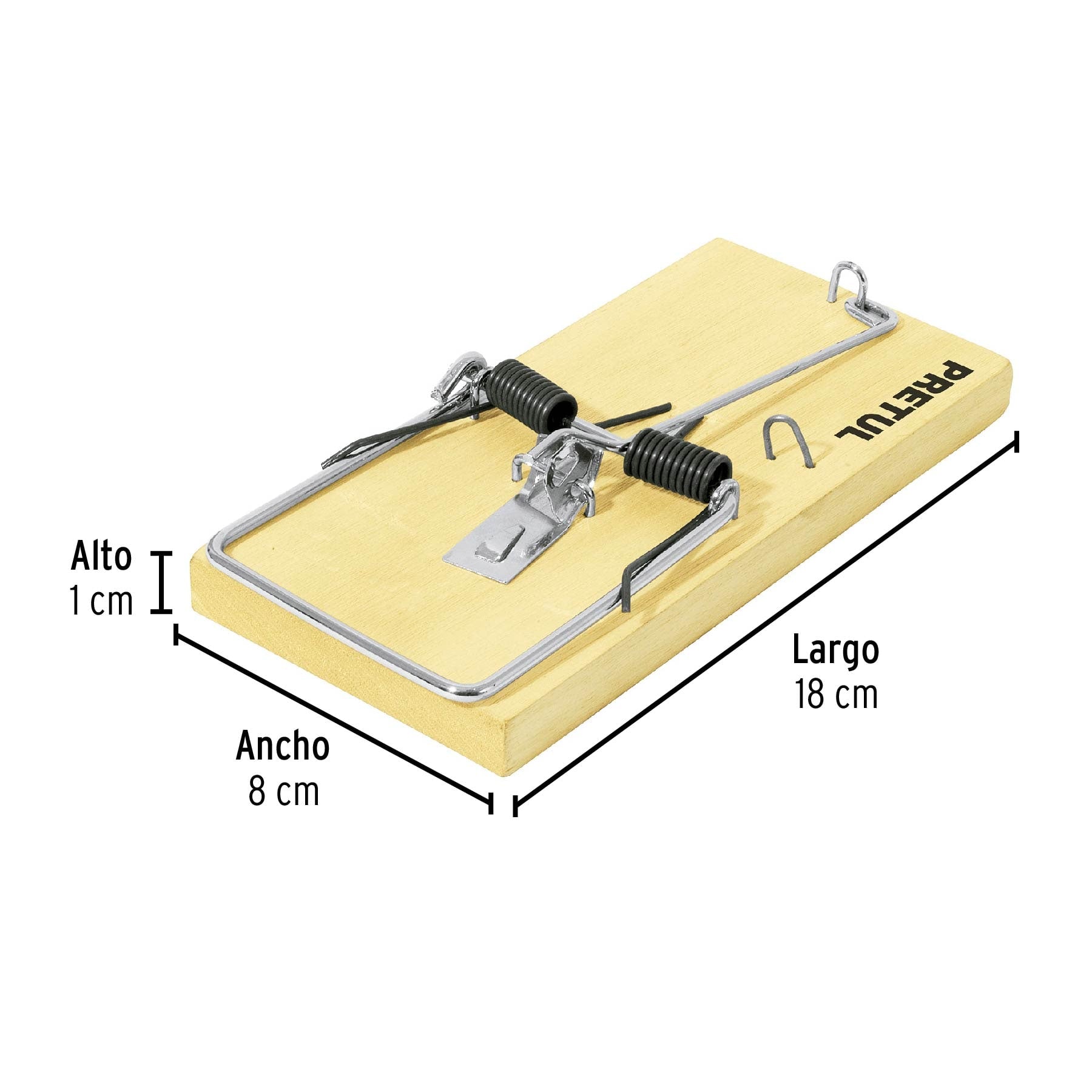 Trampa de madera de 7" para ratón, PRETUL