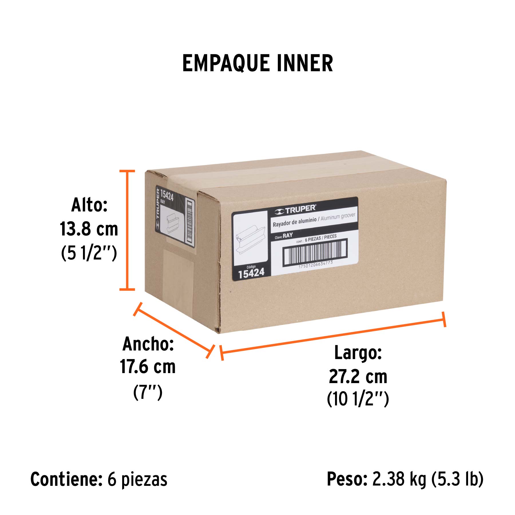 Rayador de aluminio, TRUPER - Empaque