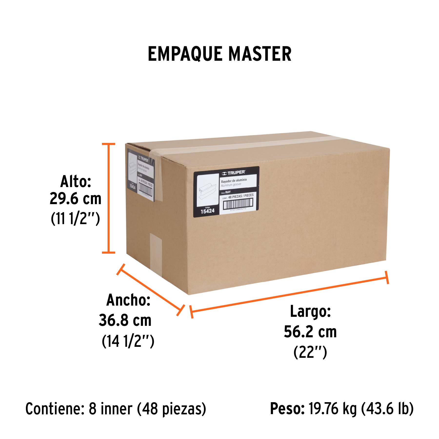 Rayador de aluminio, TRUPER - Empaque