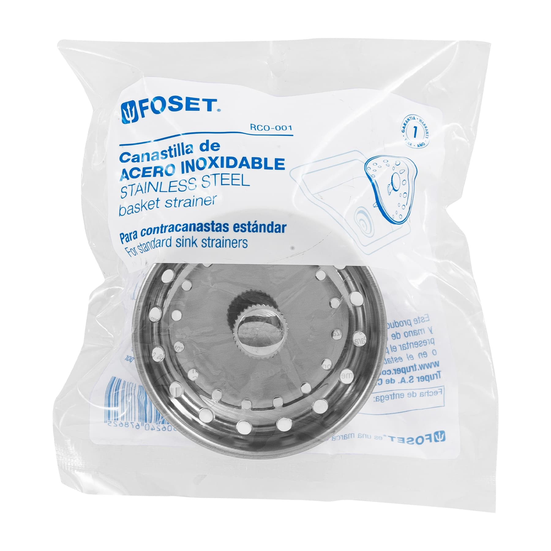 Canastilla inox para contracanasta 3-1/2", FOSET
