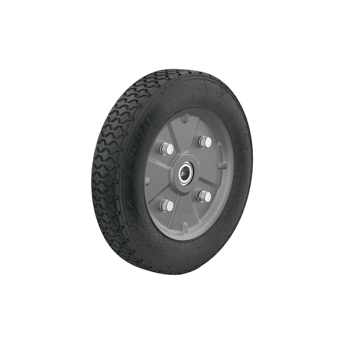 Rueda de hule sólido 10" para diablo, doble balero, PRETUL