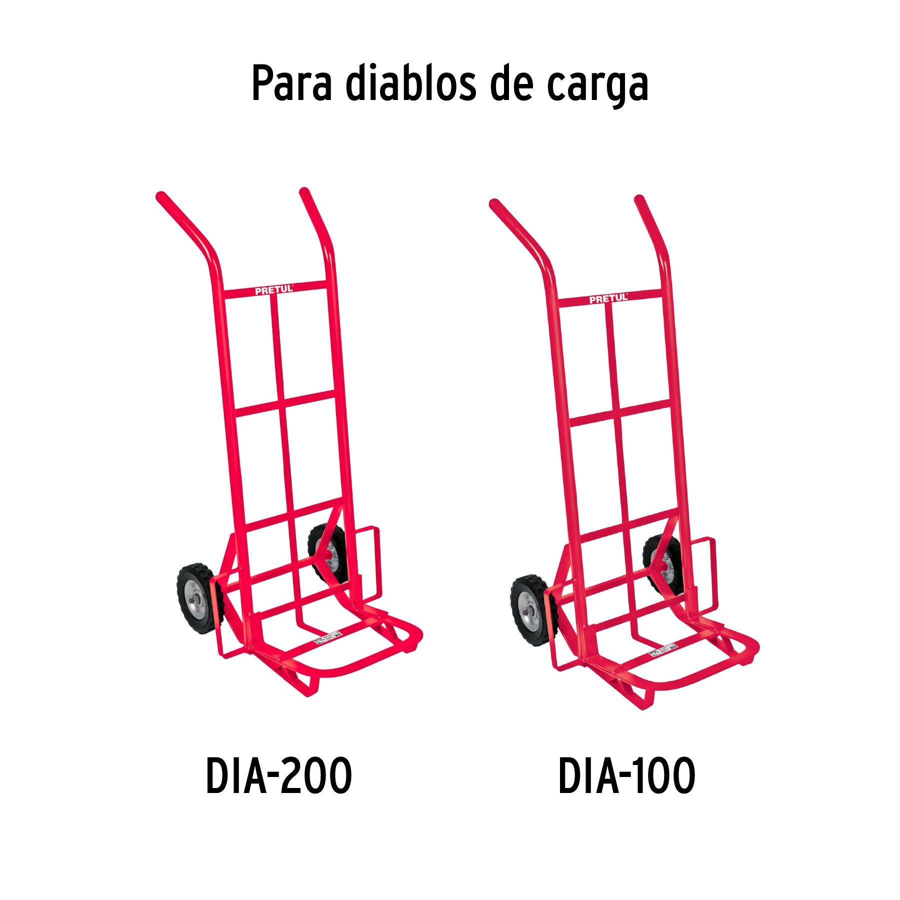 Rueda de hule sólido 7" para diablo, un balero, PRETUL