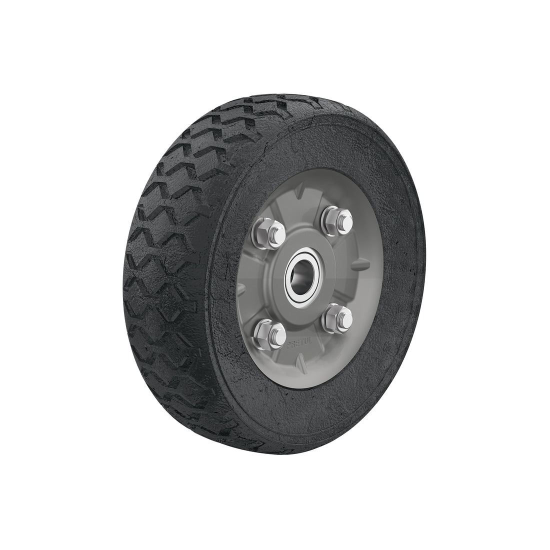 Rueda de hule sólido 7" para diablo, doble balero, PRETUL