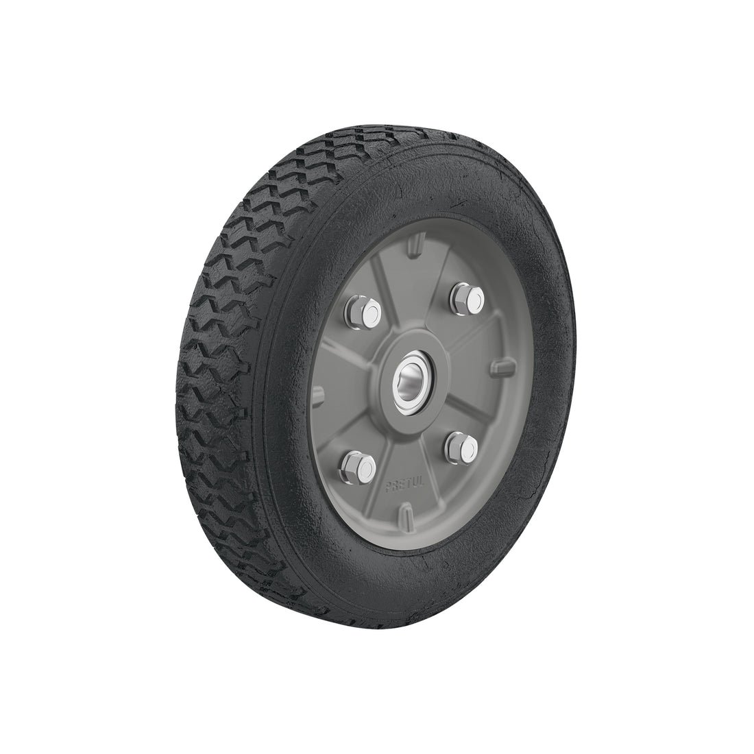 Rueda de hule sólido 9" para diablo, doble balero, PRETUL