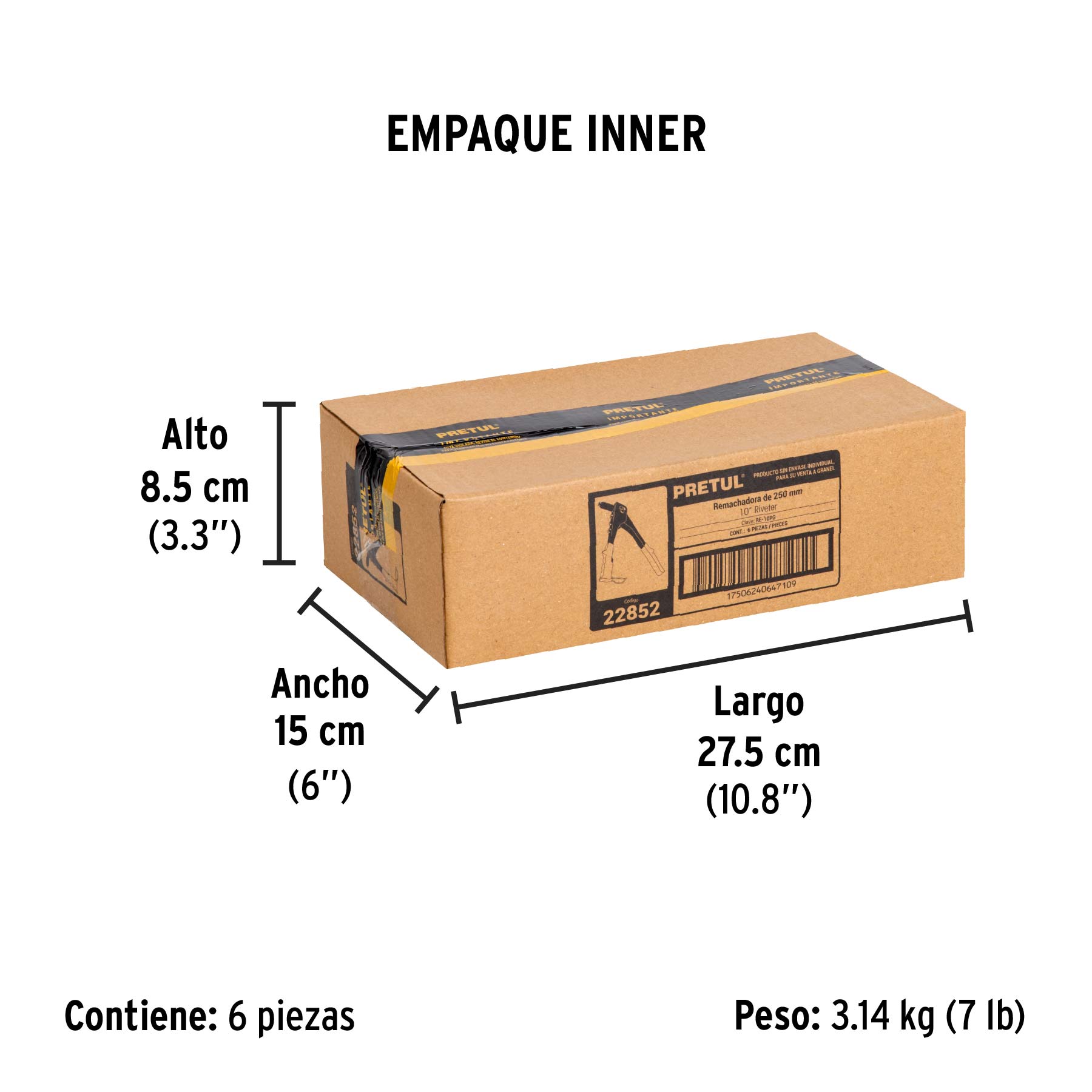 Remachadora 10", a granel, PRETUL - Empaque