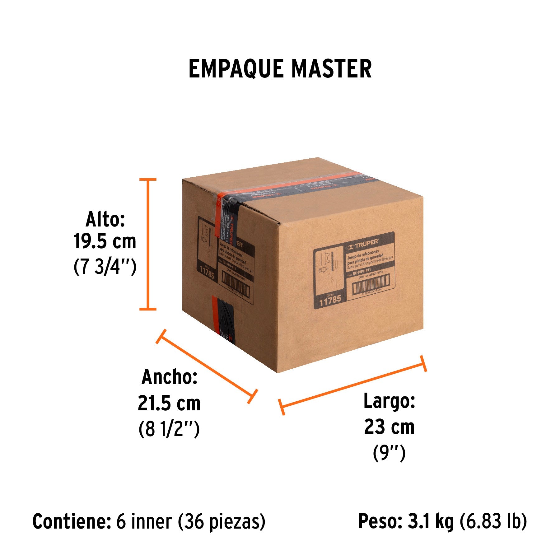 Repuestos de pistolas para pintar, PIPI-411, TRUPER - Empaque