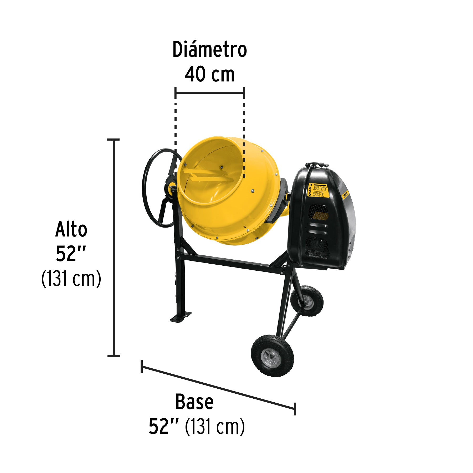 Revolvedora de concreto 1/2 saco, uso ligero, gasolina, 160L