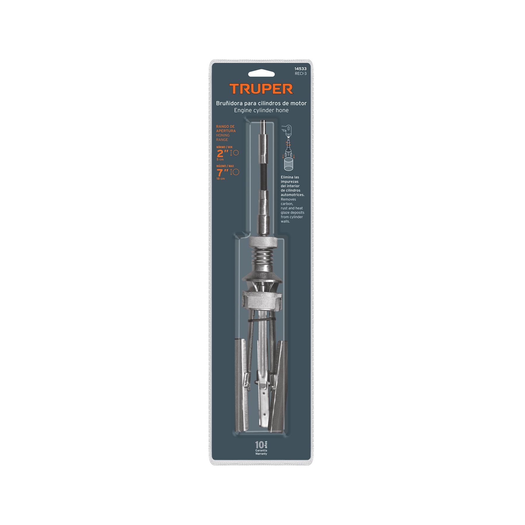 Bruñidora para cilindro de motor, 5 a 18 cm, TRUPER