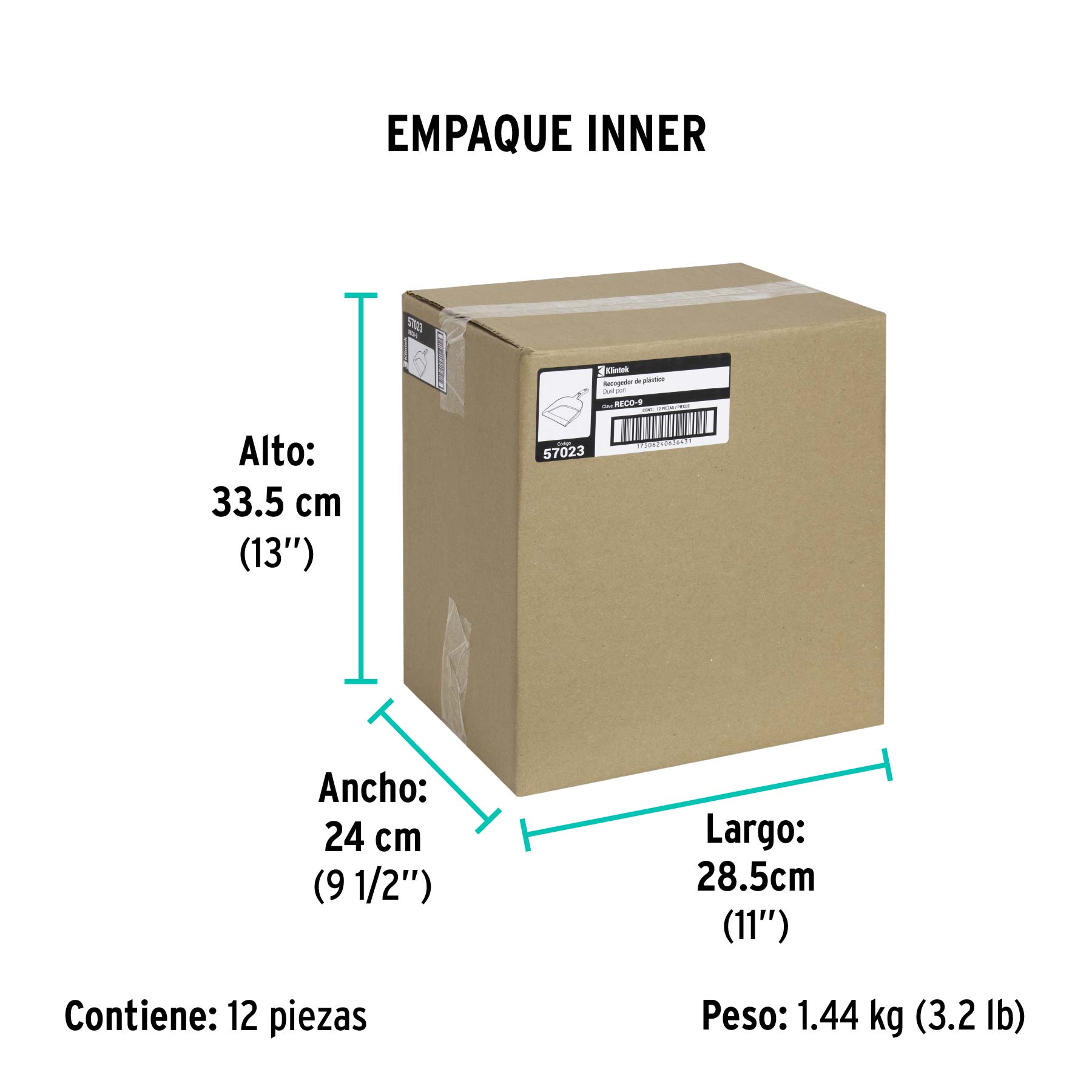 Recogedor de plástico, KLINTEK - Empaque