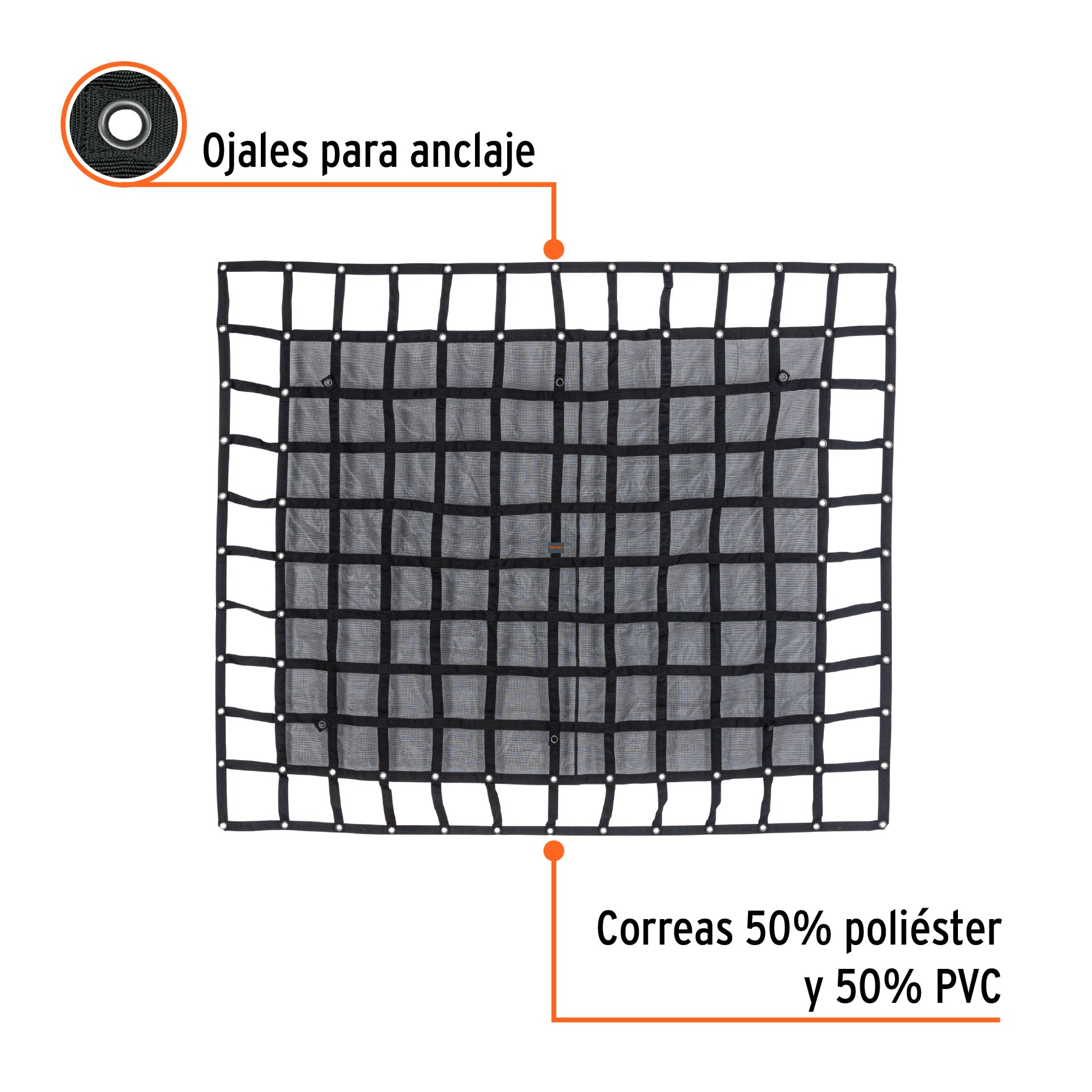 Red de carga de 2.4m x 2m para camioneta de 3.5 Ton, TRUPER