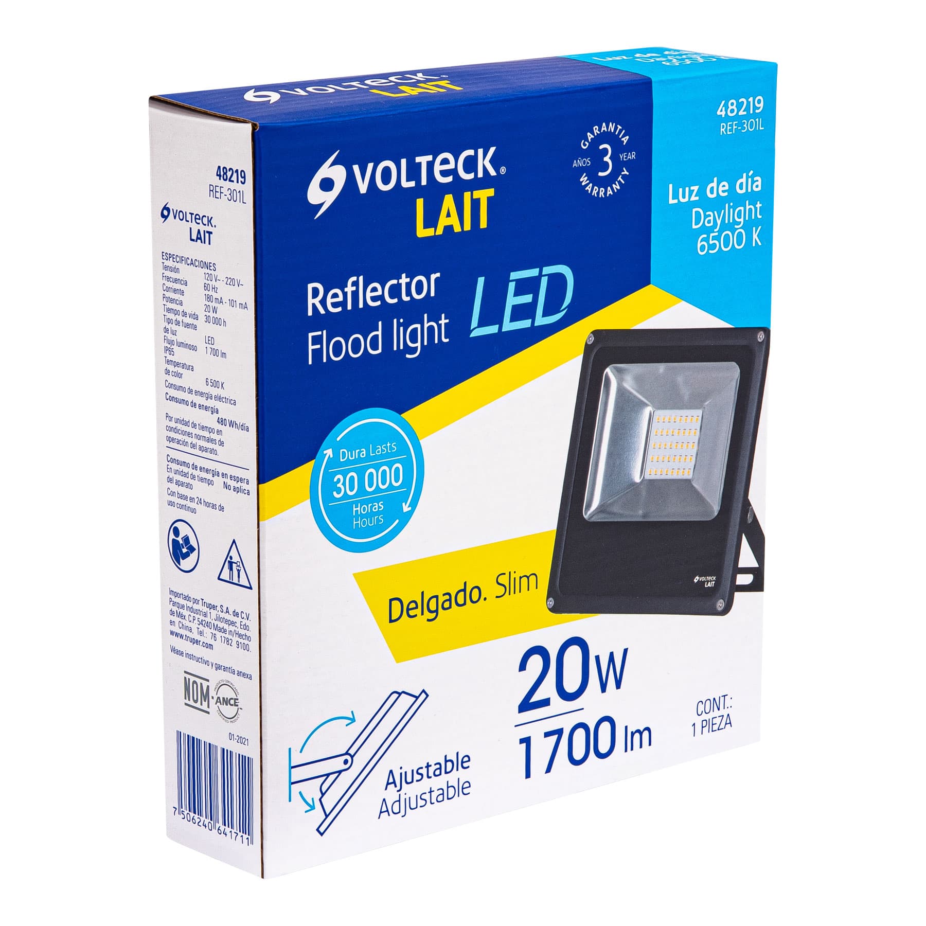 Reflector LED para exteriores 20W 6500K, VOLTECK