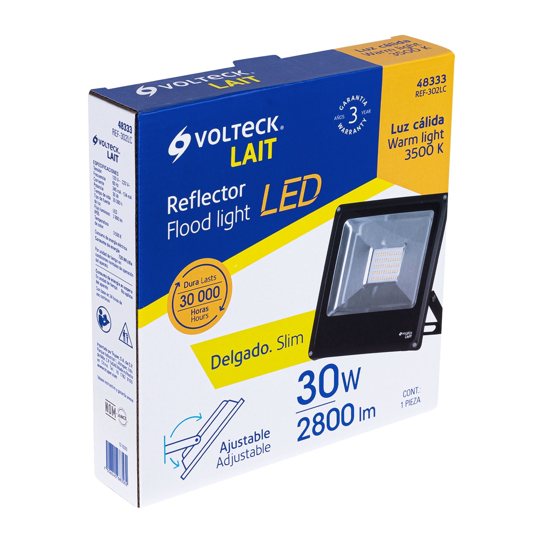 Reflector LED para exteriores 30W 3000K, VOLTECK
