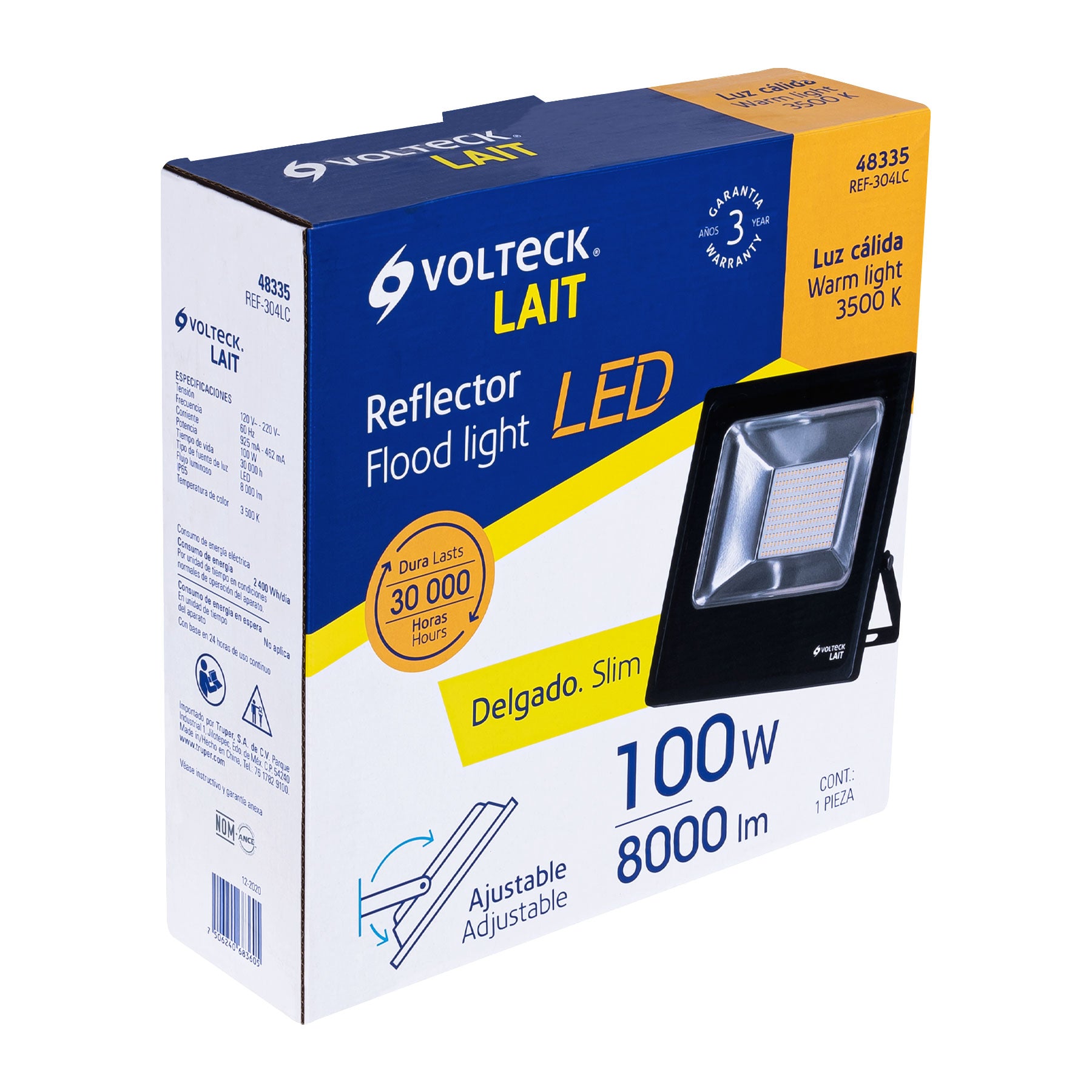 Reflector LED para exteriores 100W 3000K, VOLTECK