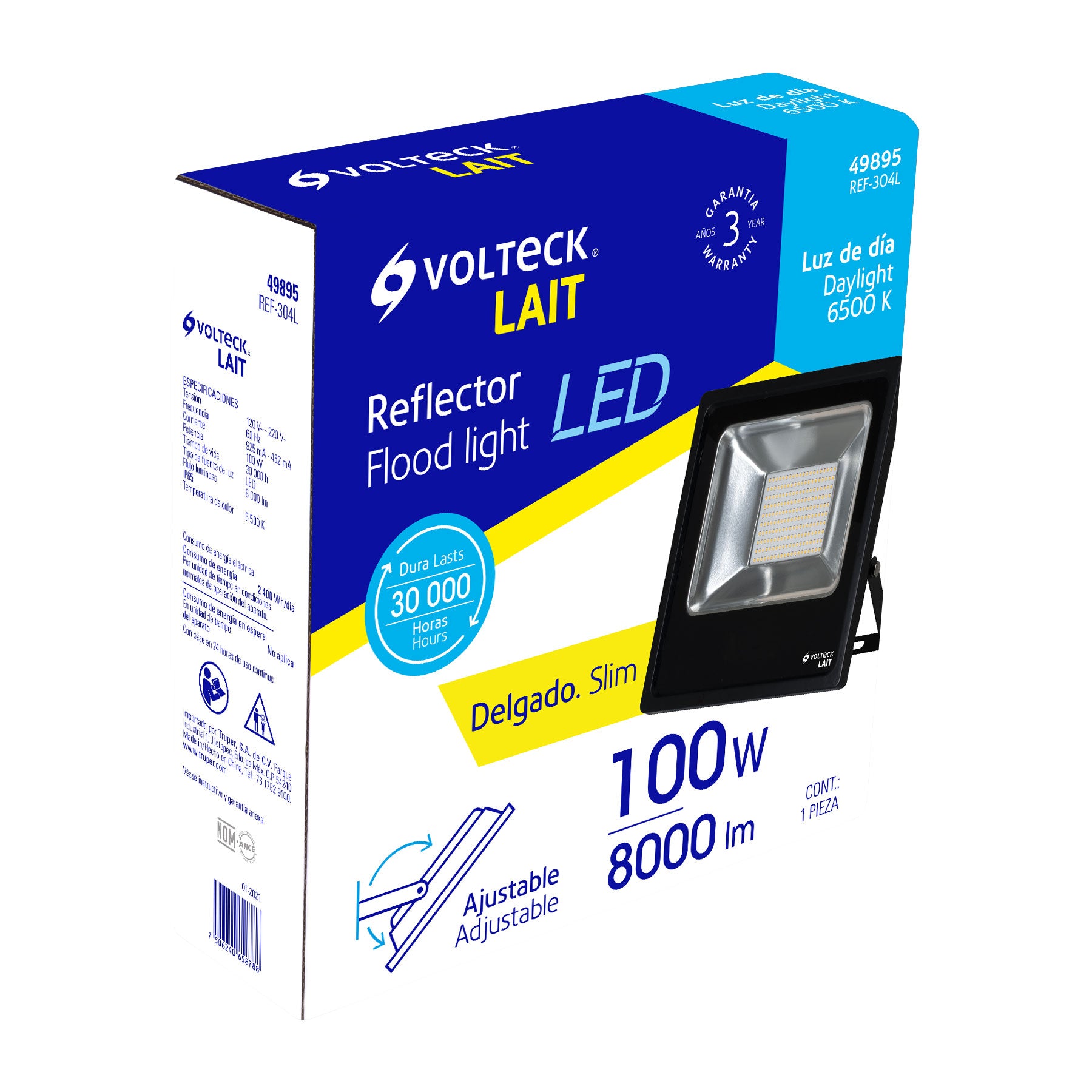 Reflector LED para exteriores 100W 6500K, VOLTECK