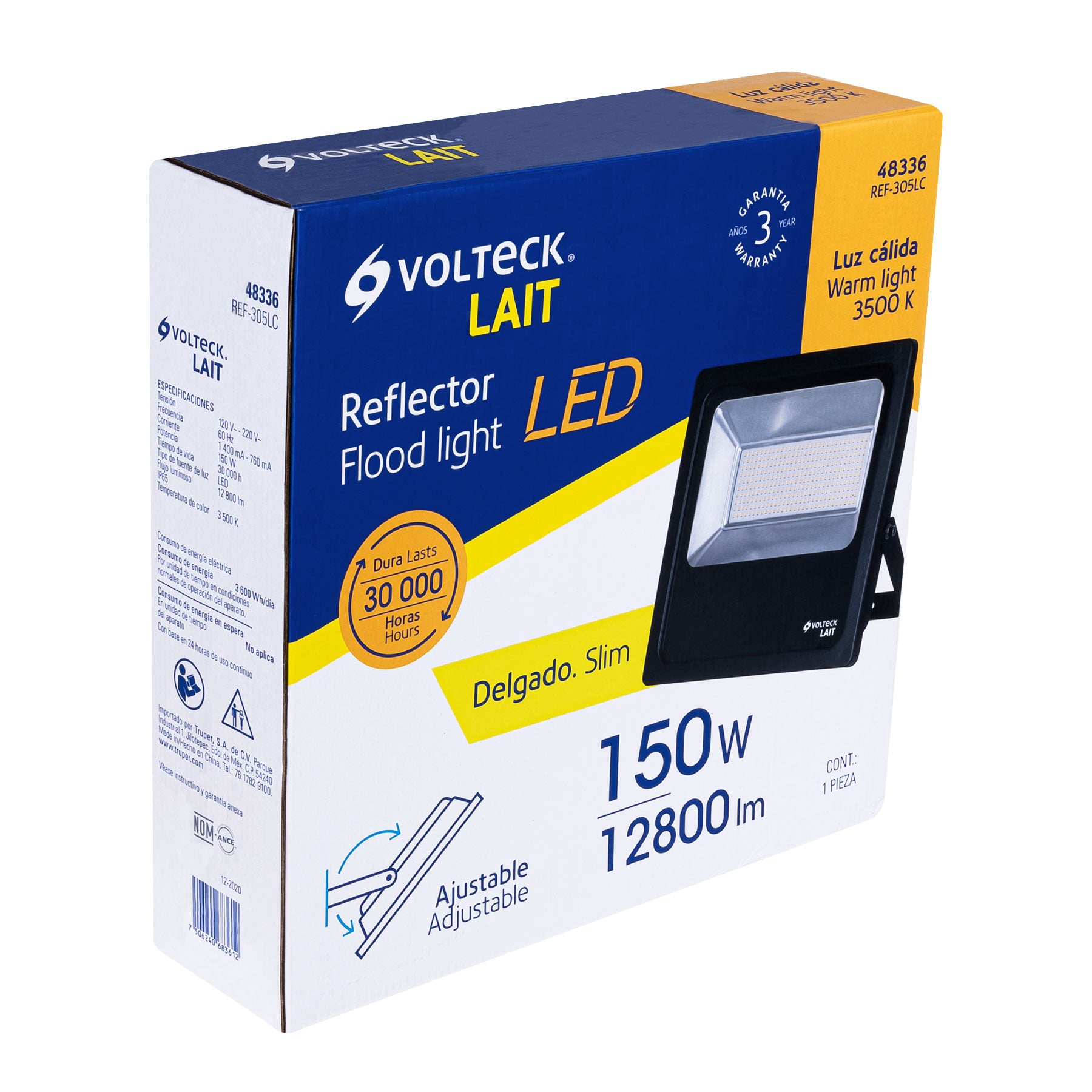 Reflector LED para exteriores 150W 3000K, VOLTECK