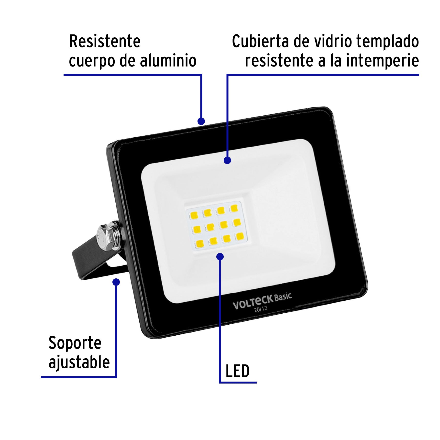Reflector LED para exteriores 10W 6500K, VOLTECK BASIC