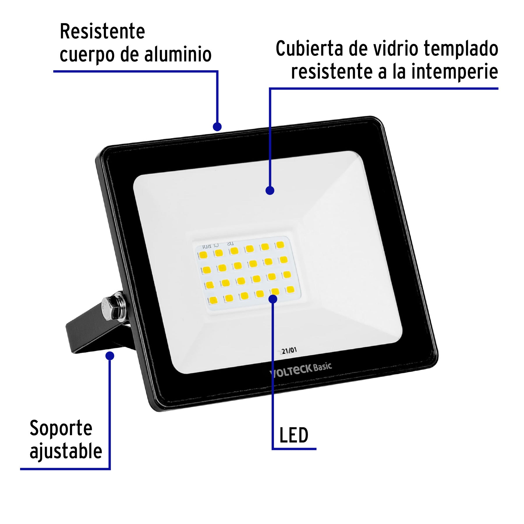 Reflector LED para exteriores 20W 3000K, VOLTECK BASIC