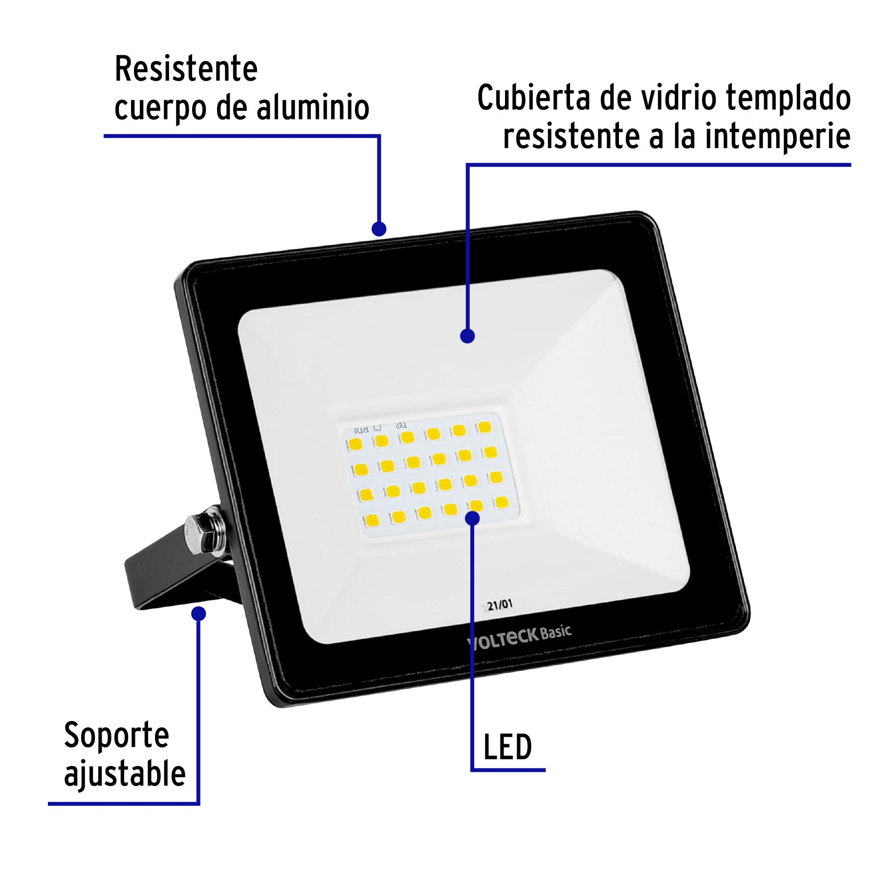 Reflector LED para exteriores 20W 6500K, VOLTECK BASIC