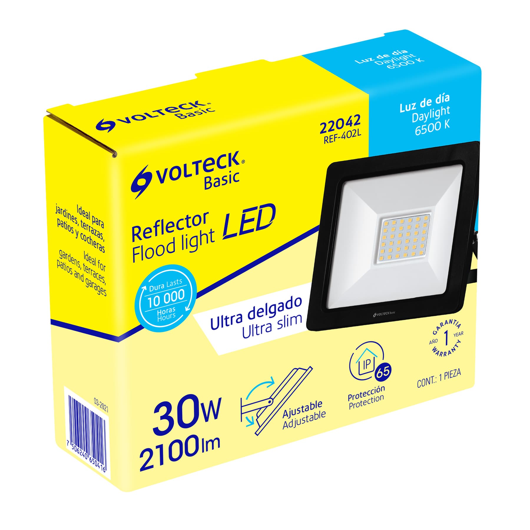 Reflector LED para exteriores 30W 6500K, VOLTECK BASIC