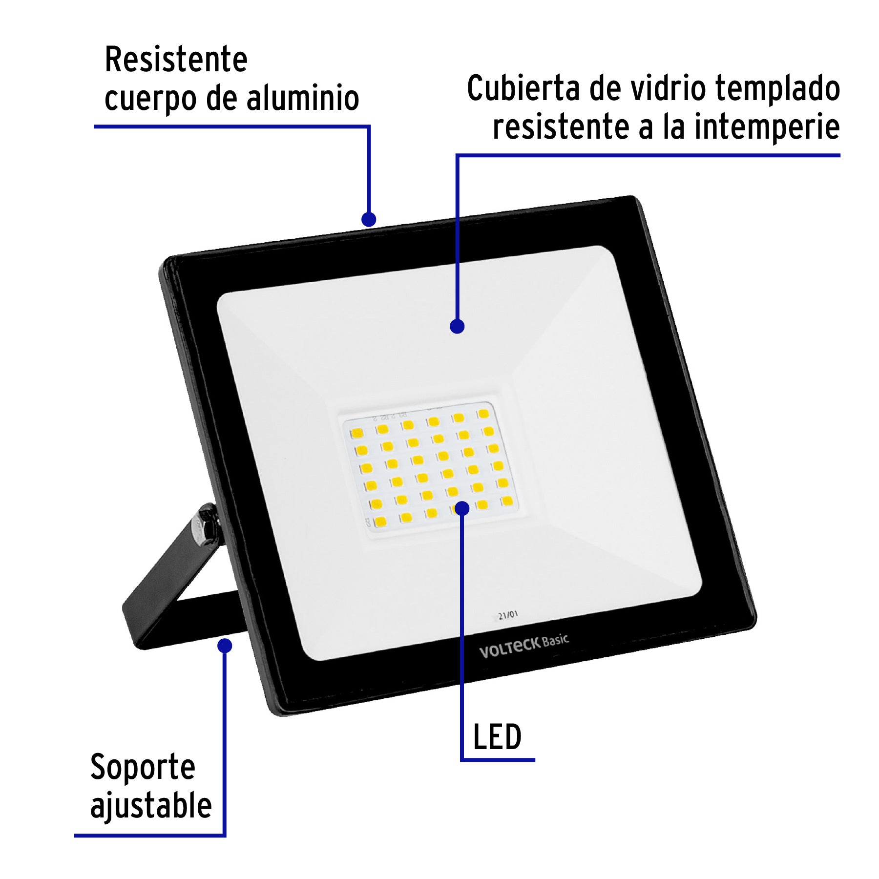Reflector LED para exteriores 30W 6500K, VOLTECK BASIC