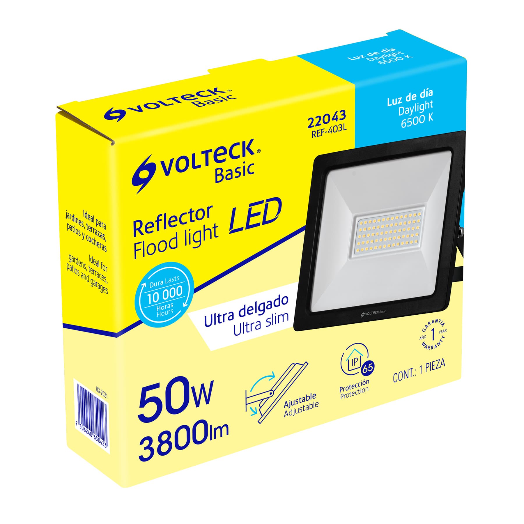 Reflector LED para exteriores 50W 6500K, VOLTECK BASIC