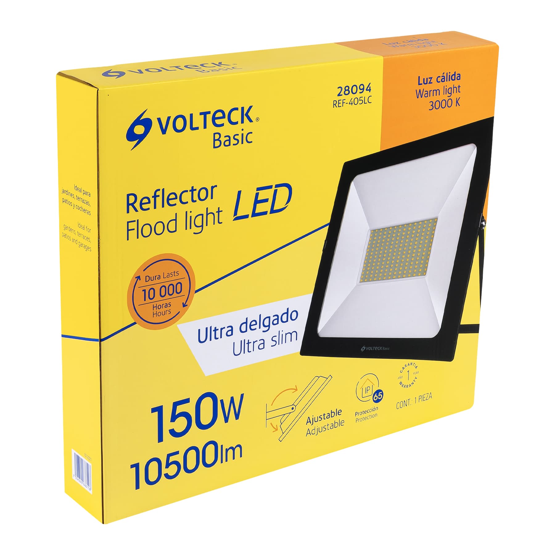 Reflector LED para exteriores 150W 3000K, VOLTECK BASIC