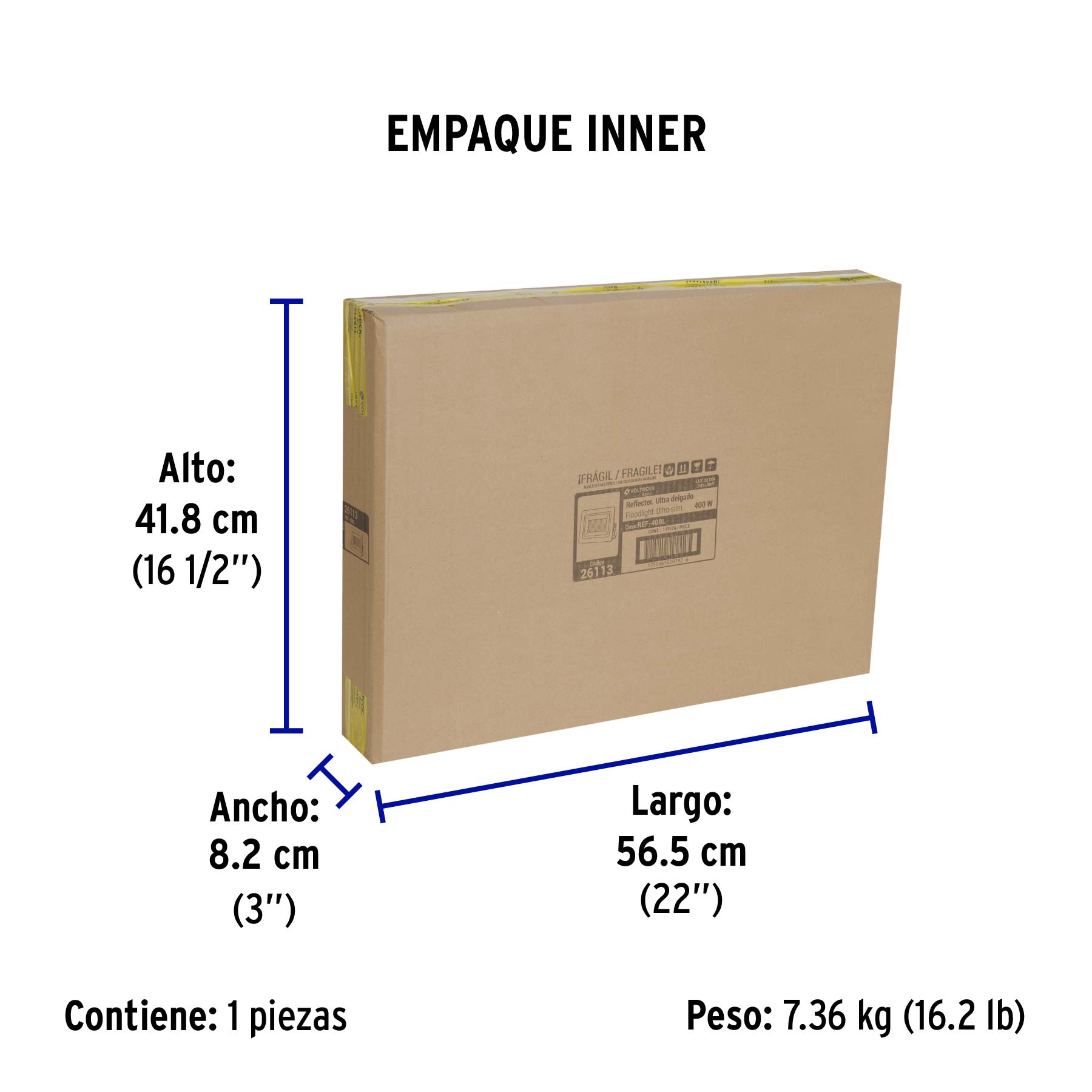 Reflector LED para exteriores 400W 6500K, VOLTECK BASIC - Empaque