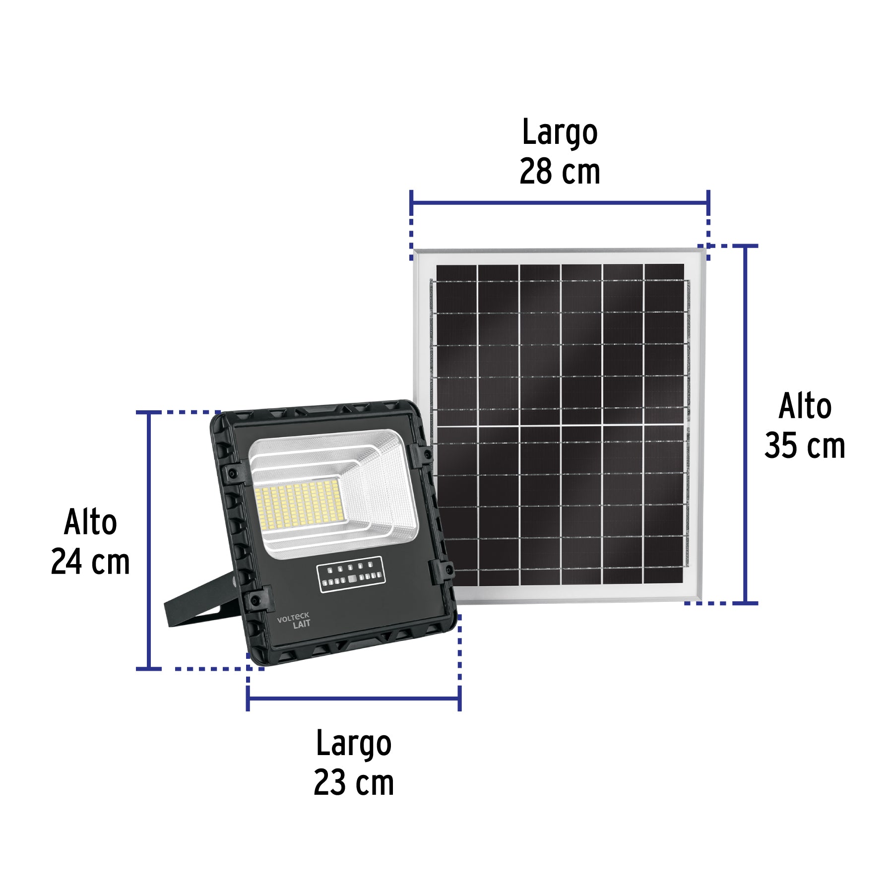 Reflector LED con panel solar 60W 6500K, VOLTECK